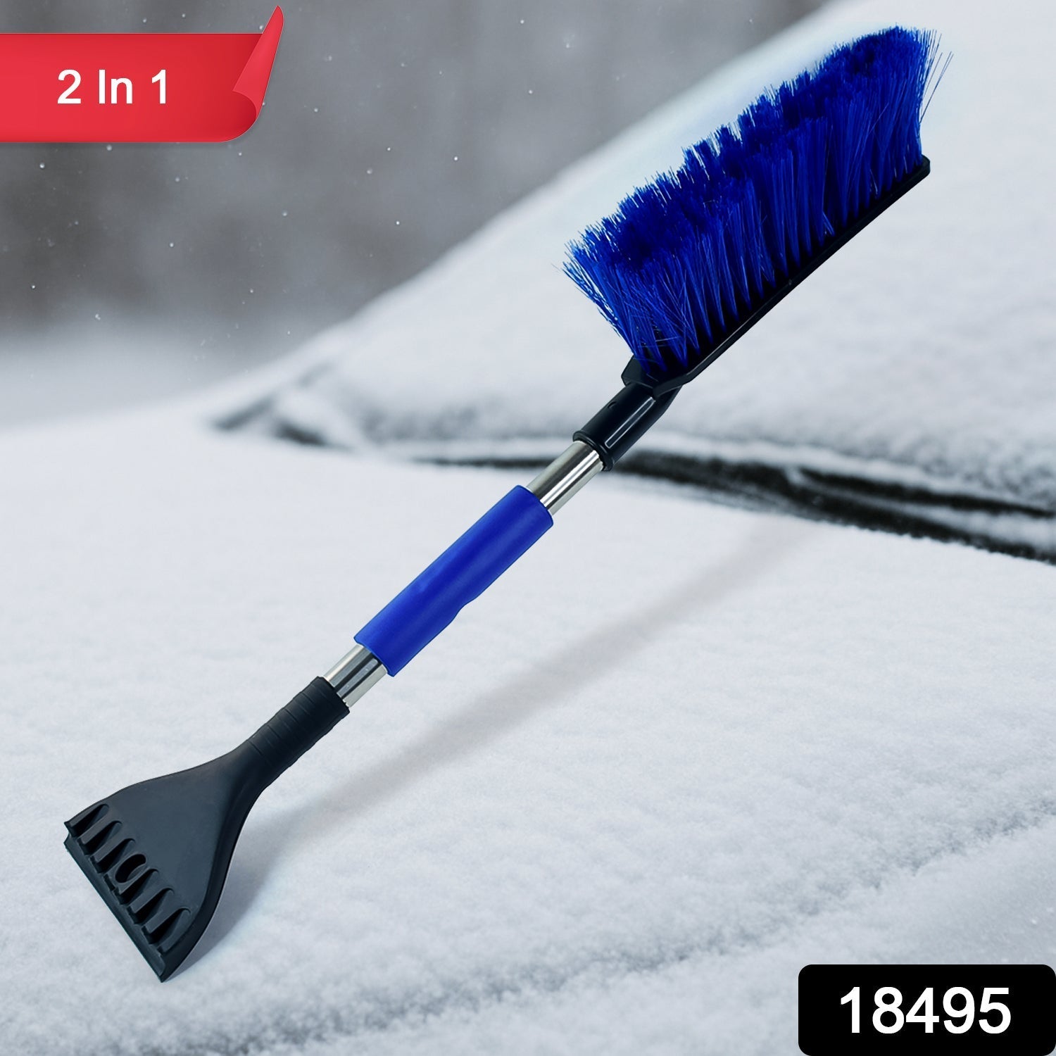 Ice Scraper Car Snow Brush 2 in 1 Comfortable Grip (1 Pc / 67 Cm Long) Variety Bazaar