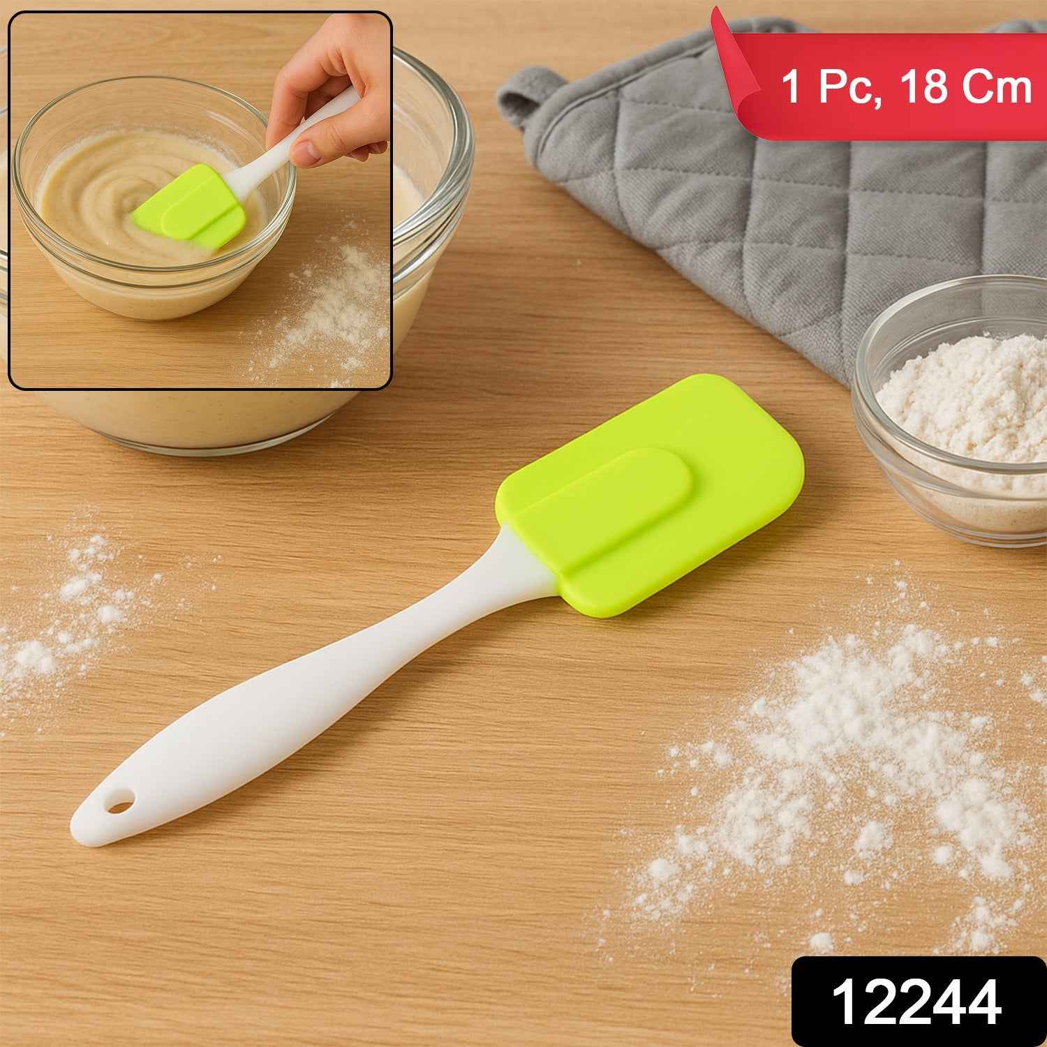 Silicone Cooking Spatula for Baking (1 Pc / 18 Cm / Mix Color)