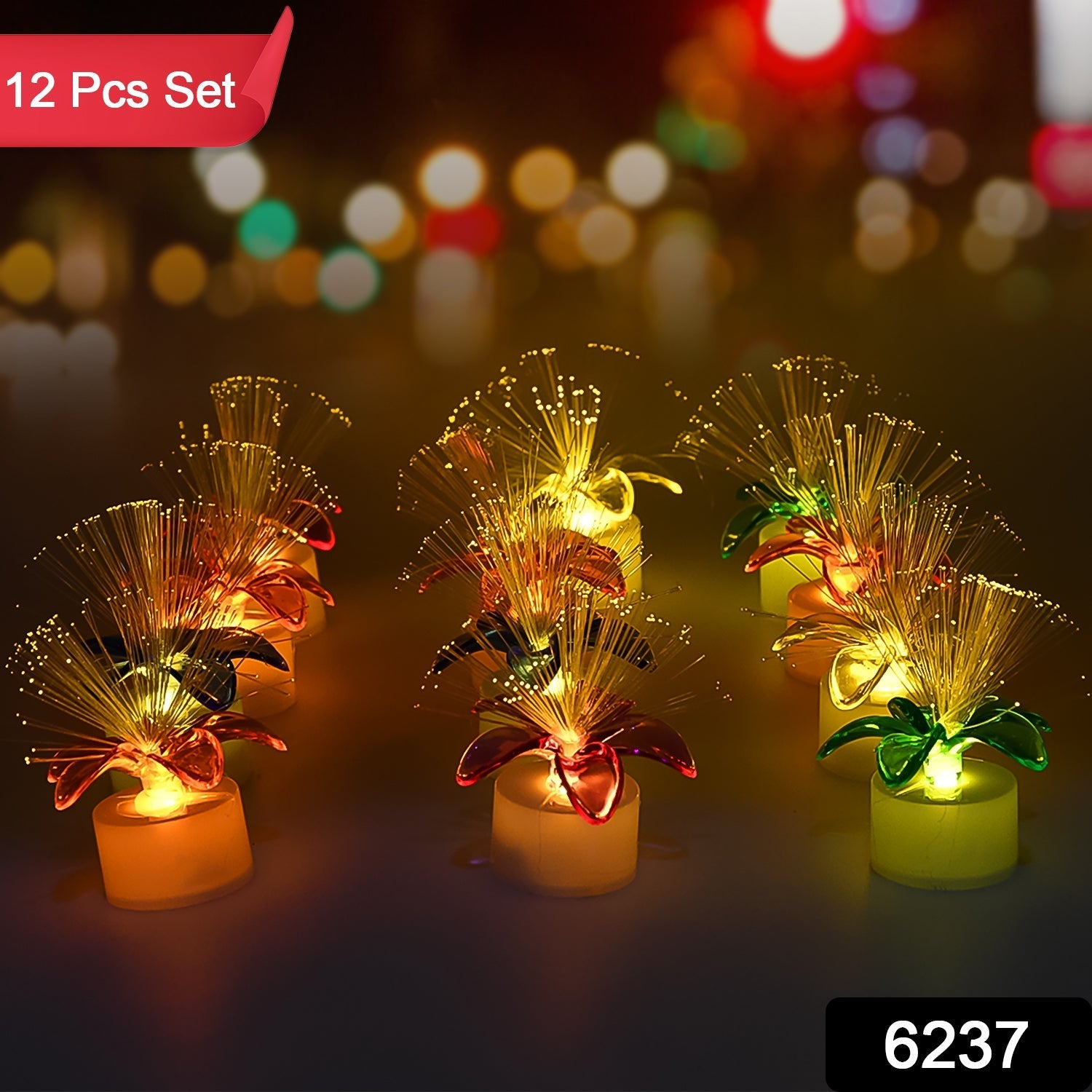 Fiber Optic Light, Mini Color Change LED Table Centerpieces, Light Up Candle - Pack of 12 Variety Bazaar