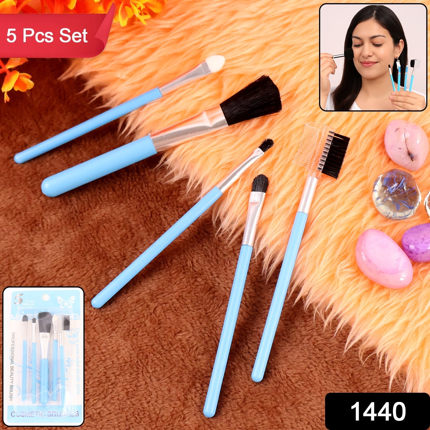 Makeup Brushes Kit (Pack of 5) Variety Bazaar