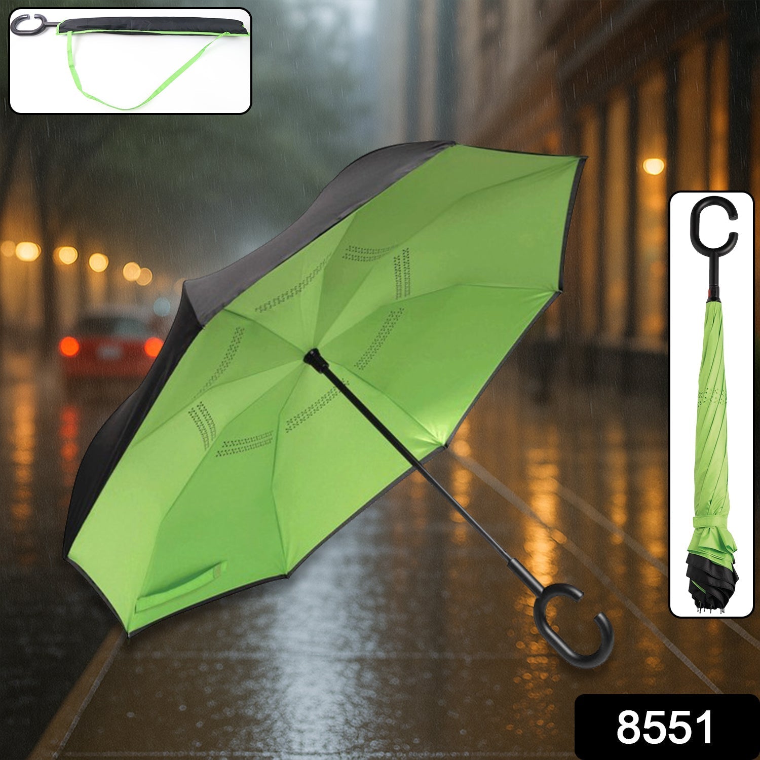 Foldable UV & Rain Umbrella with C-Shaped Handle – Kids (1 Pc / Mix Color) Variety Bazaar