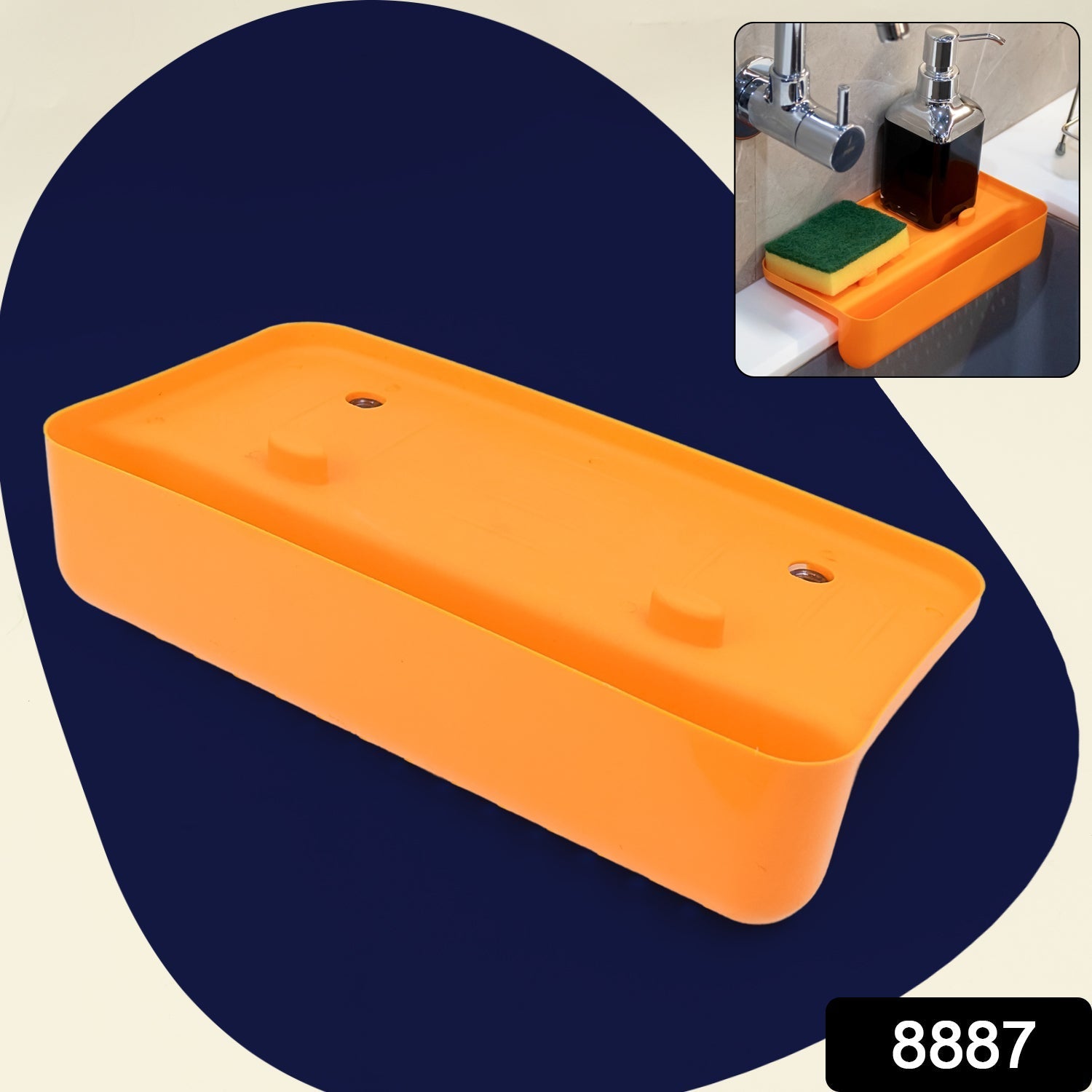 MULTI FUNCTIONAL DRAINER SHELF SINK STORAGE HOLDER Sink Colander Strainer Basket (1 Pc) Variety Bazaar