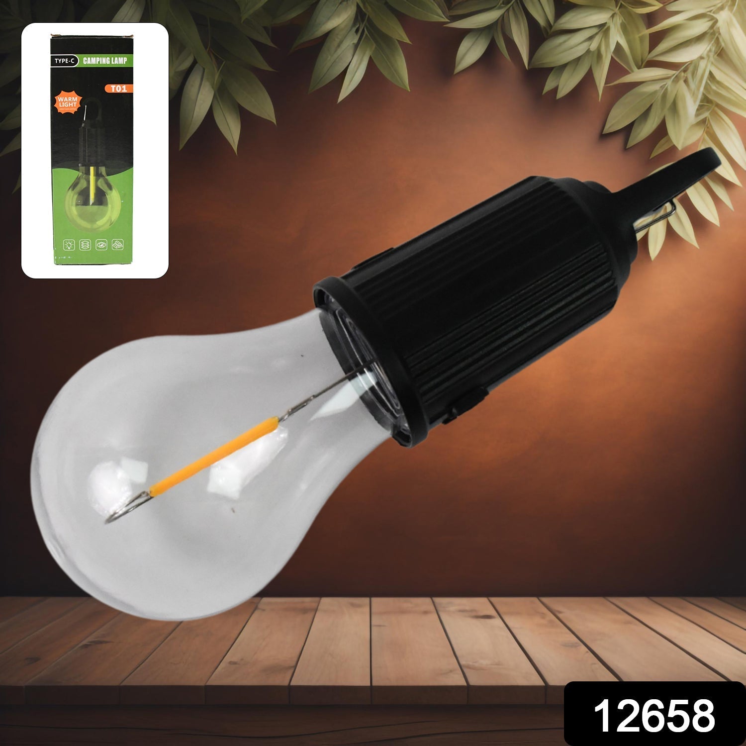 Rechargeable LED Camping Lantern – 3 Modes, Portable with Clip Hook (1 Pc) Variety Bazaar