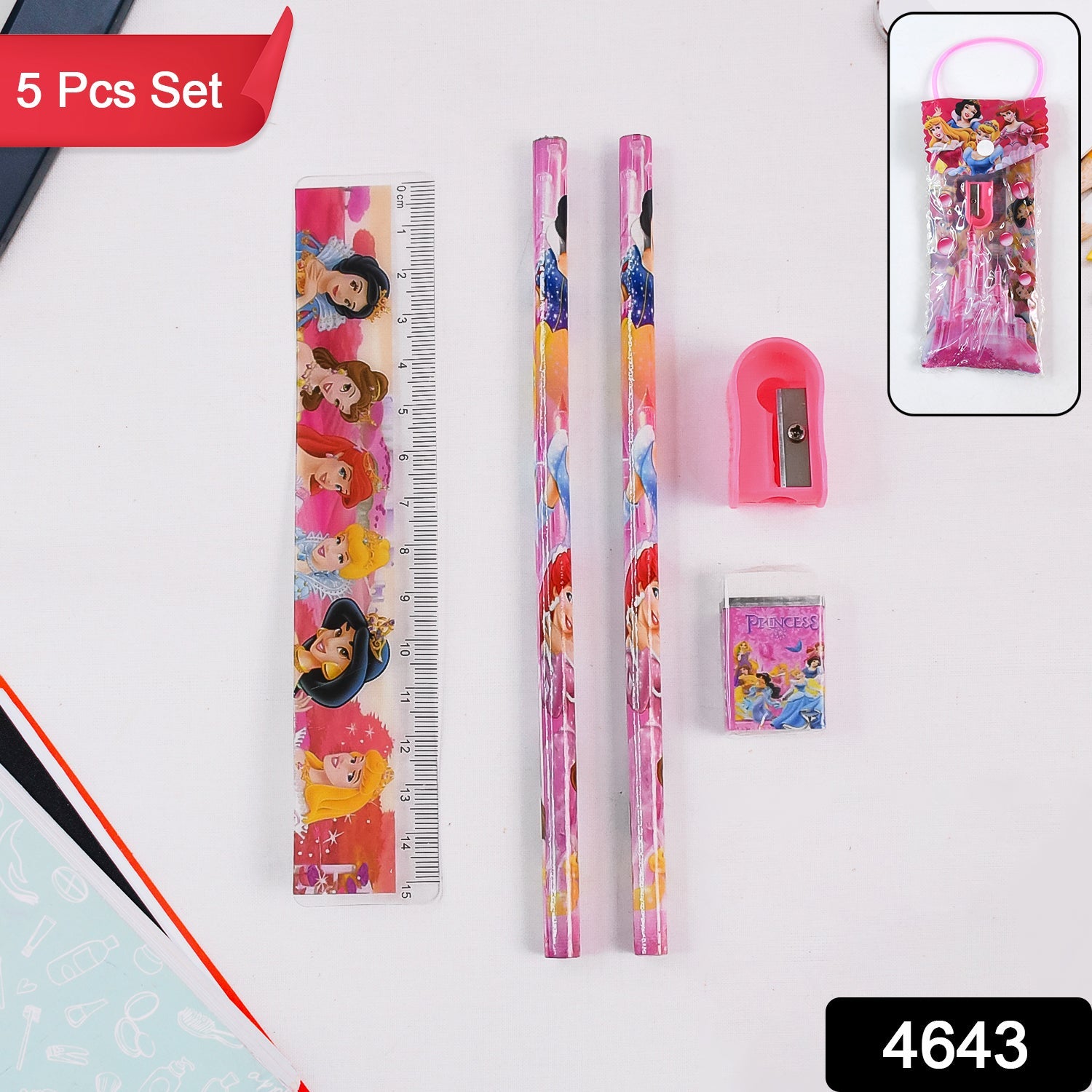 Fun & Functional! 5-in-1 Cartoon Pencil Set for School & Play (5 Pc) Variety Bazaar