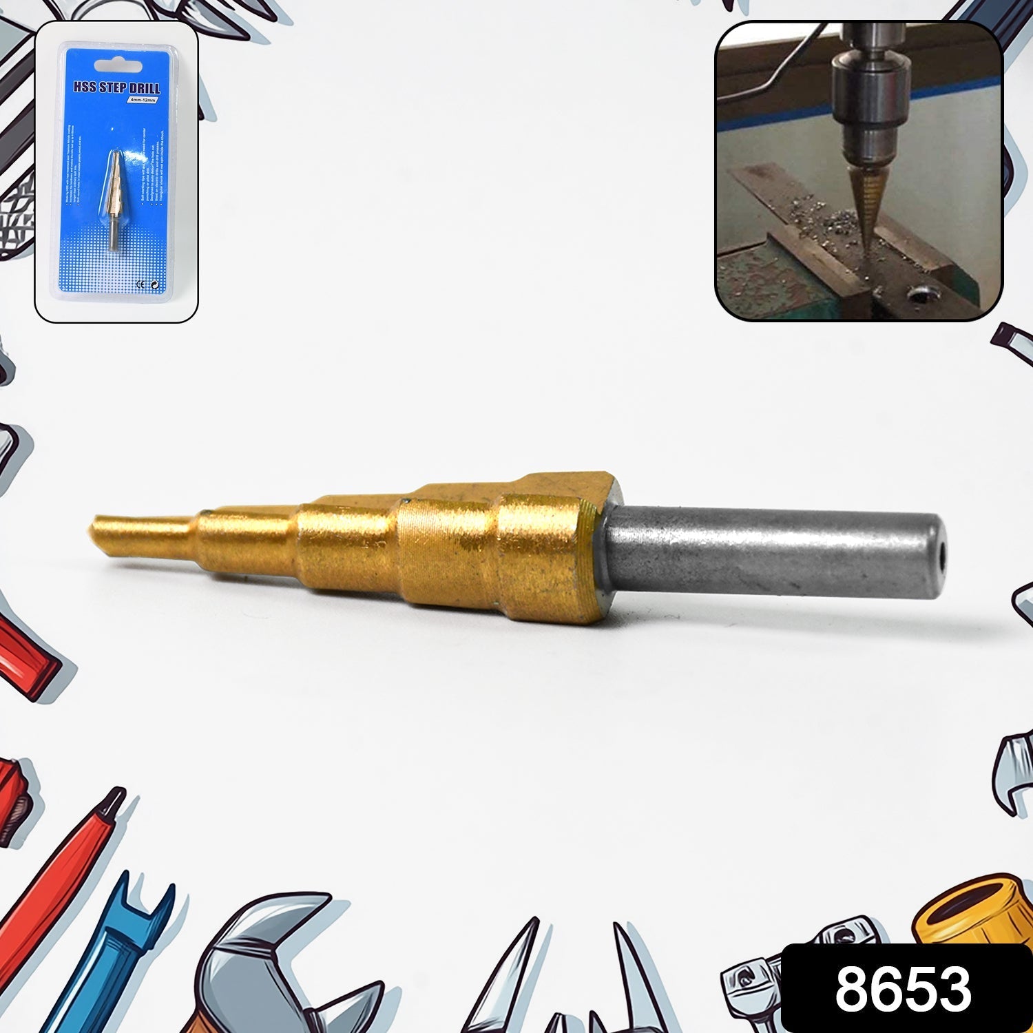 Step Drill Bit for Metal, High-Speed Steel Step Drill Bit (1 pc / 4-12 MM) Variety Bazaar