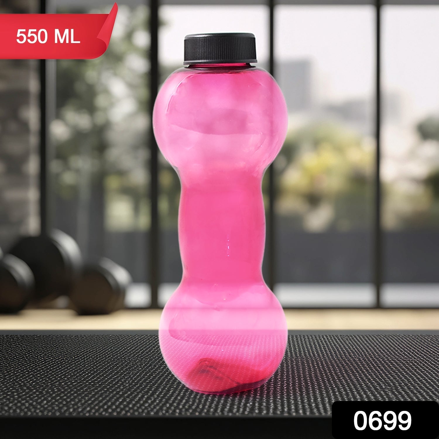 Unbreakable Plastic dumbbell Shape Water Bottle (550 ml / 1 Pc) Variety Bazaar