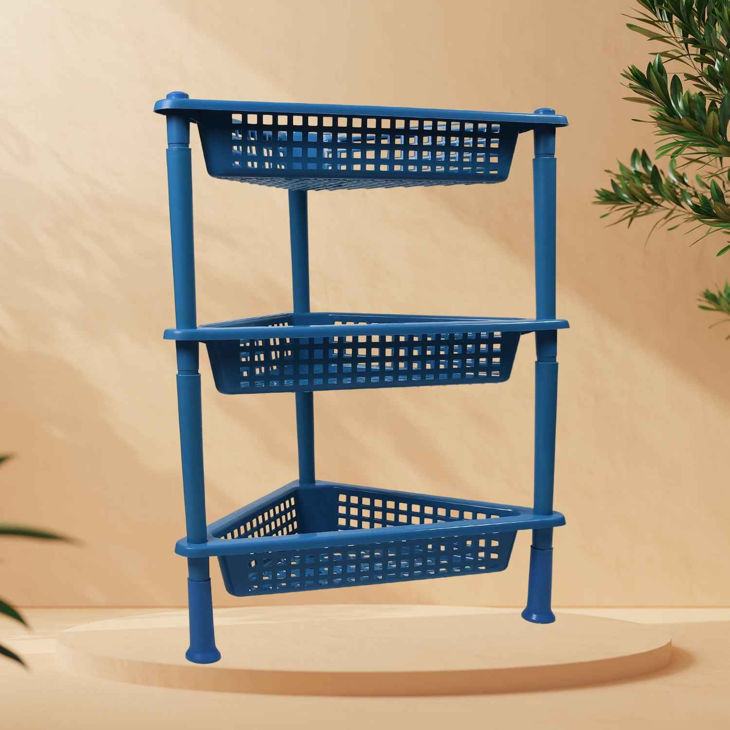 2812 Triangle Storage Plastic 3-tier Rack Shelf For Kitchen Living Room Bathroom Office