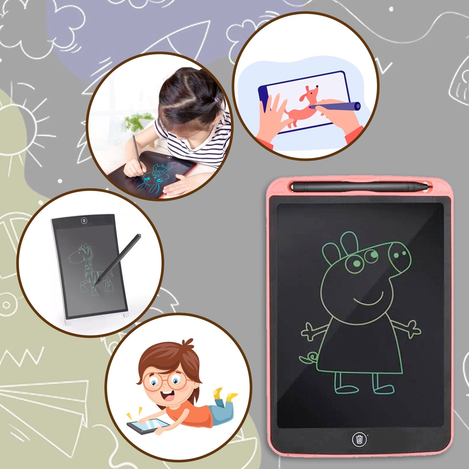 LCD Portable Writing Pad / Tablet for Kids - 8.5 Inch Variety Bazaar