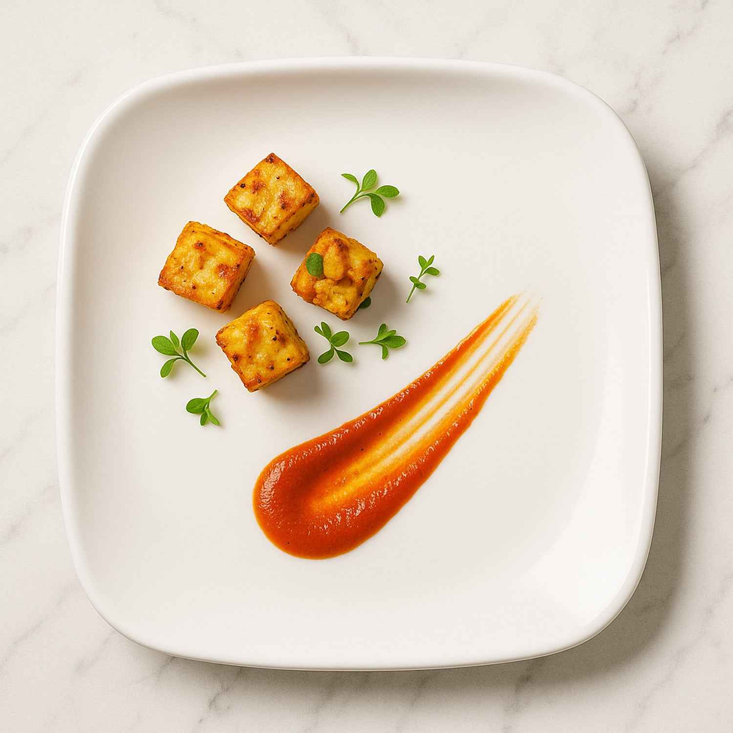 Plastic Square Dinner Serving Plate 20 Cm (1 Pc)