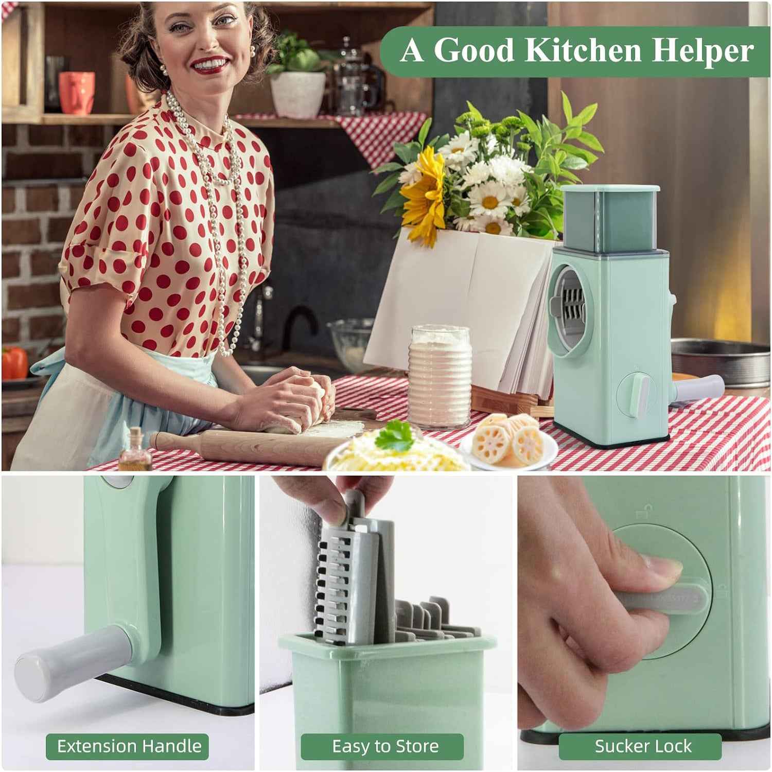 5775 Stainless Steel Vegetable Chopper Veg Chopper And Dicer With 6 Blades Brush Kitchen Multifunctional Mandoline Vegetable Slicer For Veggies Onion Garlic Potatoes Fruits Cookie Oreo Vegetable Cutter Stable Suction Base For Home Kitchen