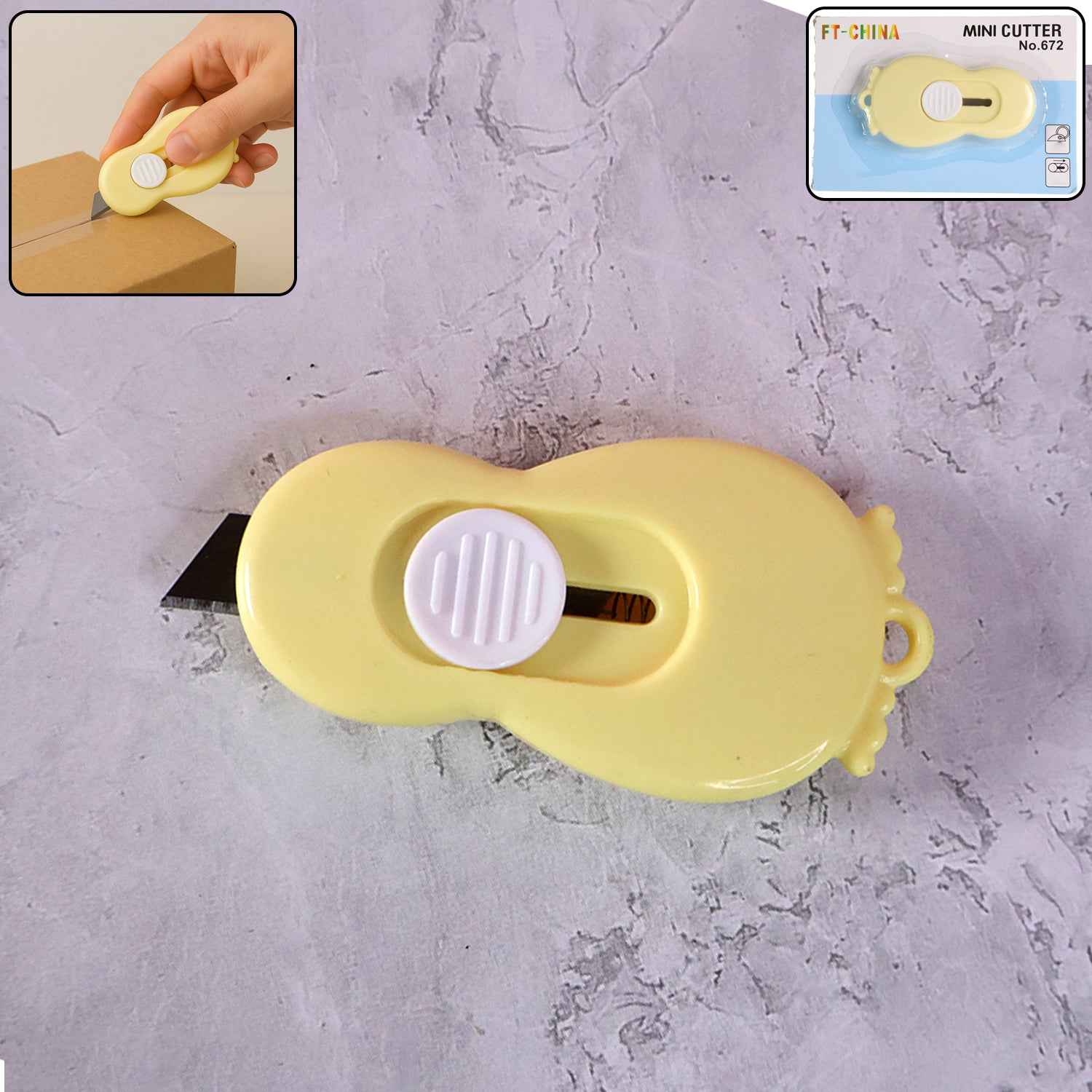 Compact Mini Safety Cutter With Retractable Blade - (1 Pc)