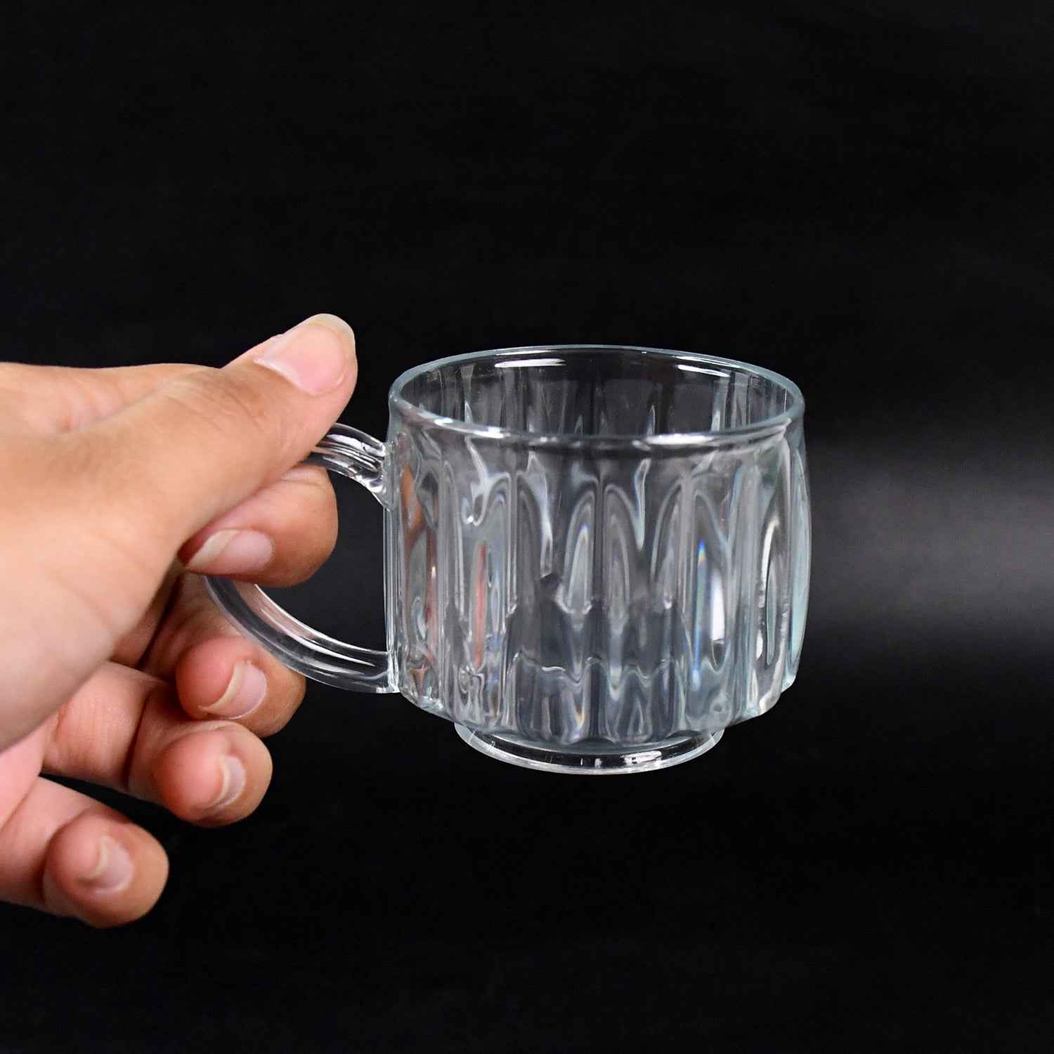 Unbreakable Transparent Plastic Tea Cups (Set Of 6 Pc)