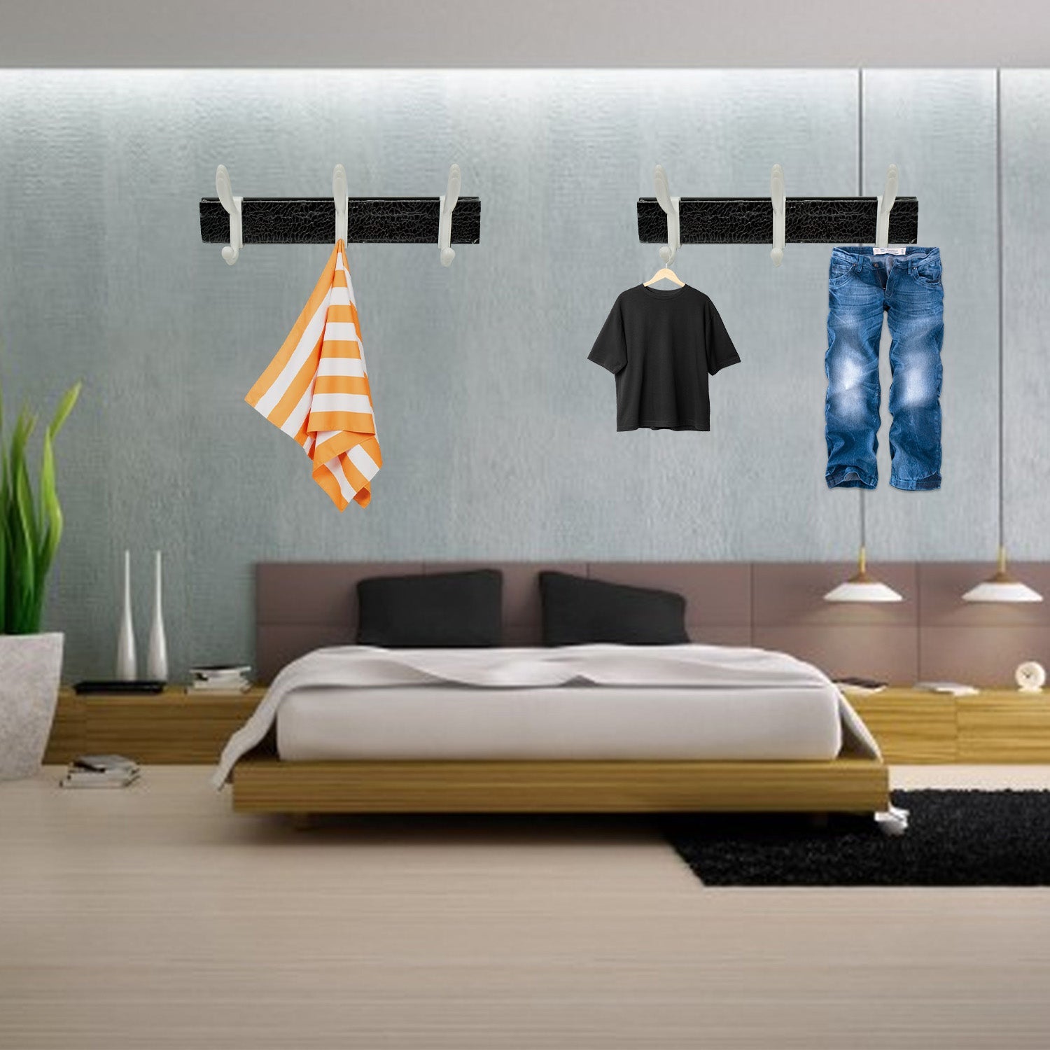 Wall Mounted Coat Hanger Rack – 6 Hooks for Clothes, Jackets & Hats Variety Bazaar