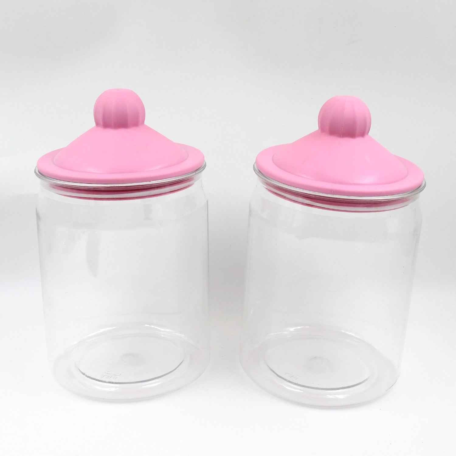 Transparent Kitchen Plastic Container Jar Set (2 Pcs Set 1100 Ml Approx)