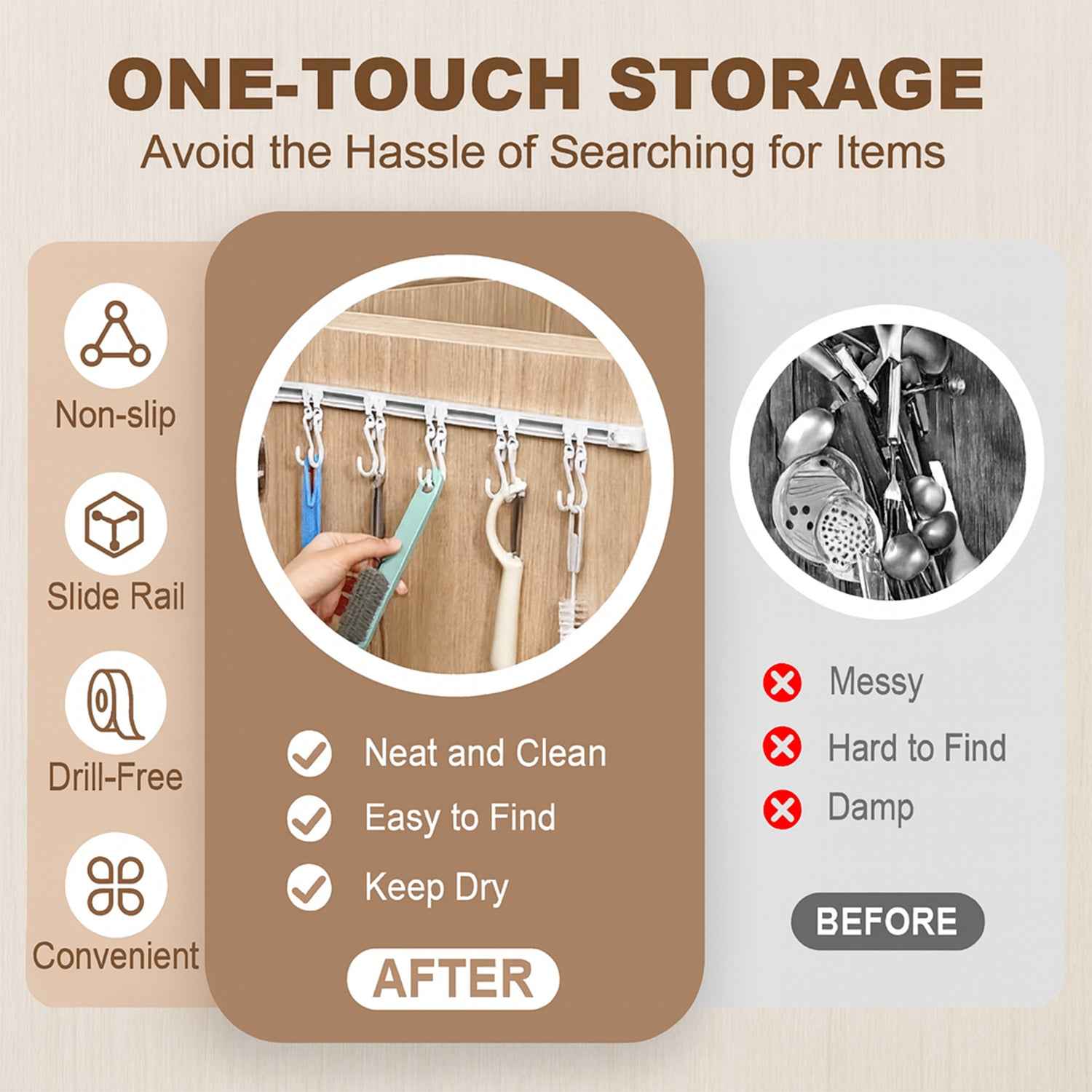 Wall Mounted Kitchen Storage Rack Set