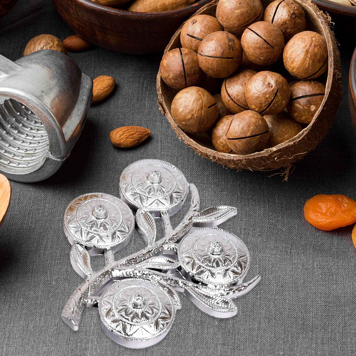 5283 Tree Shape 4 Compartment Mukhwas Dani Serving Tray For Home Kitchen Use