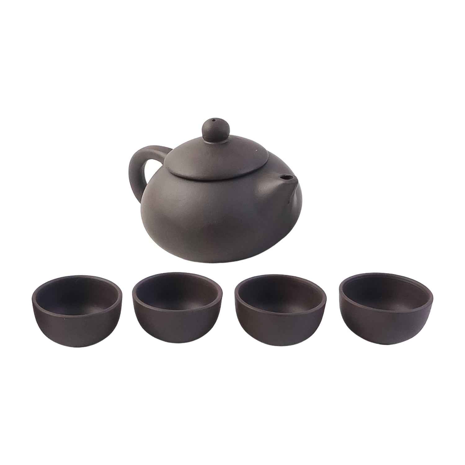 Premium Black Clay Ceramic Tea Set With Teapot 4 Cups