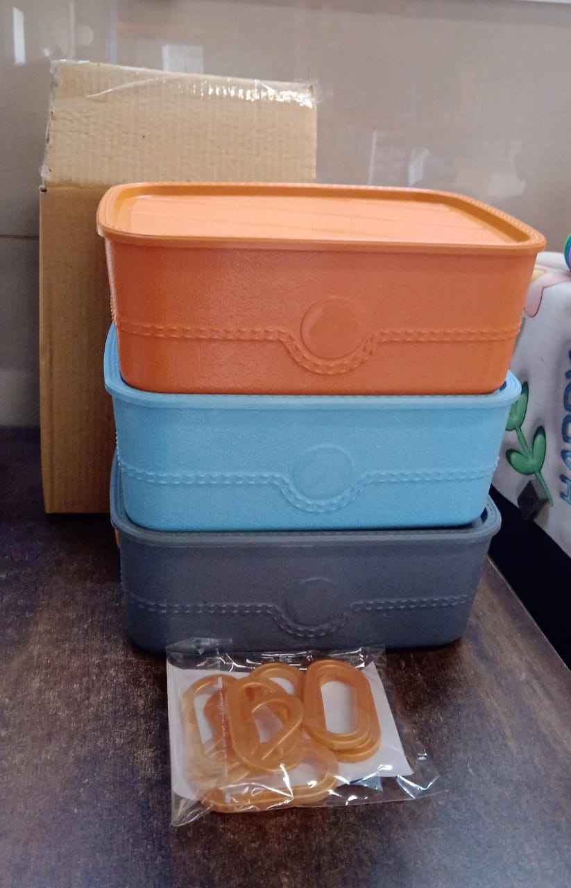 3-piece Plastic Multipurpose Storage Basket Bin Set With Handle (3 Pcs Set)