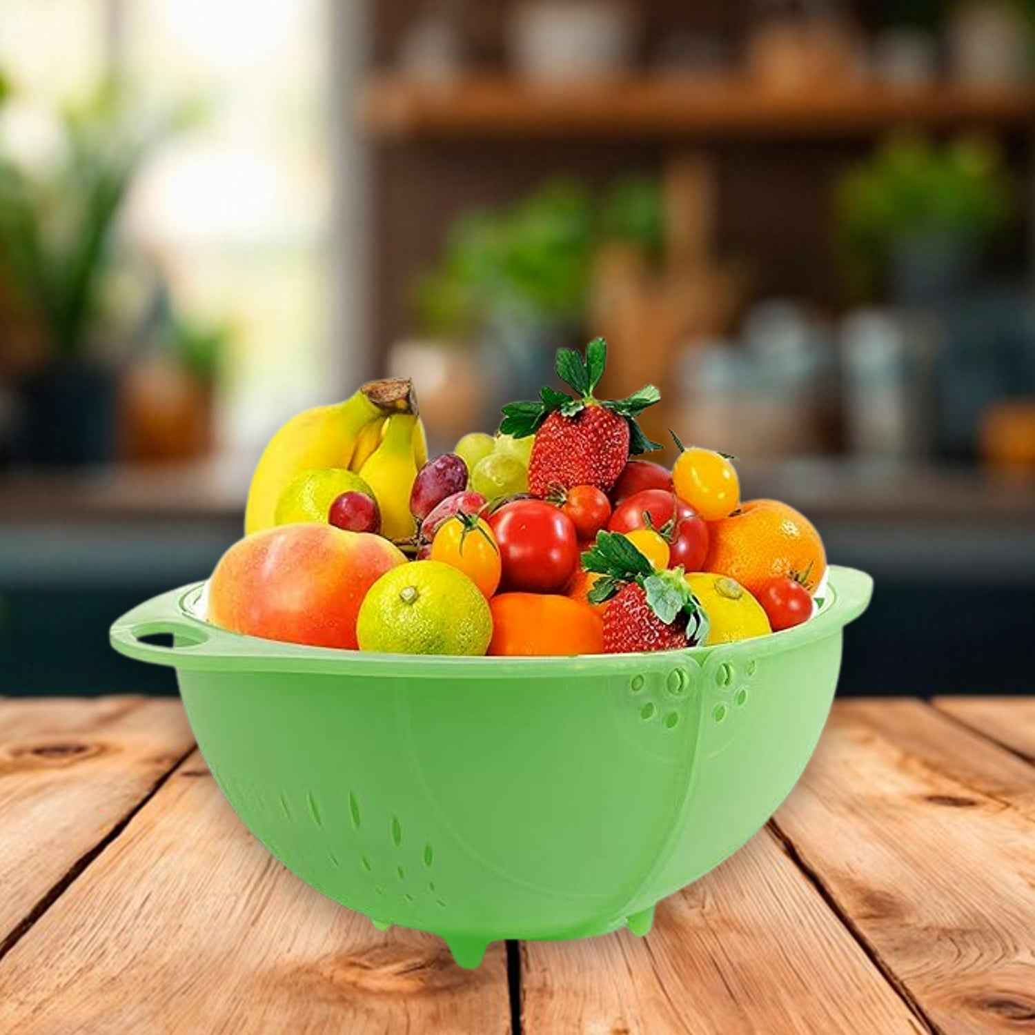 Apex Smart Basket 3in1 Multiuse Fruit And Vegetable Bowl (1 Pc Mix Color)