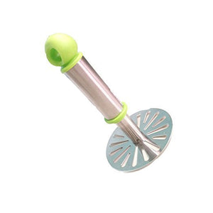 8123 Ganesh Potatopav Bhaji Masher With Plastic Handle Silver Plastic - Oval Pav Masher Potato 1-piece Smasher Handle Multicolor