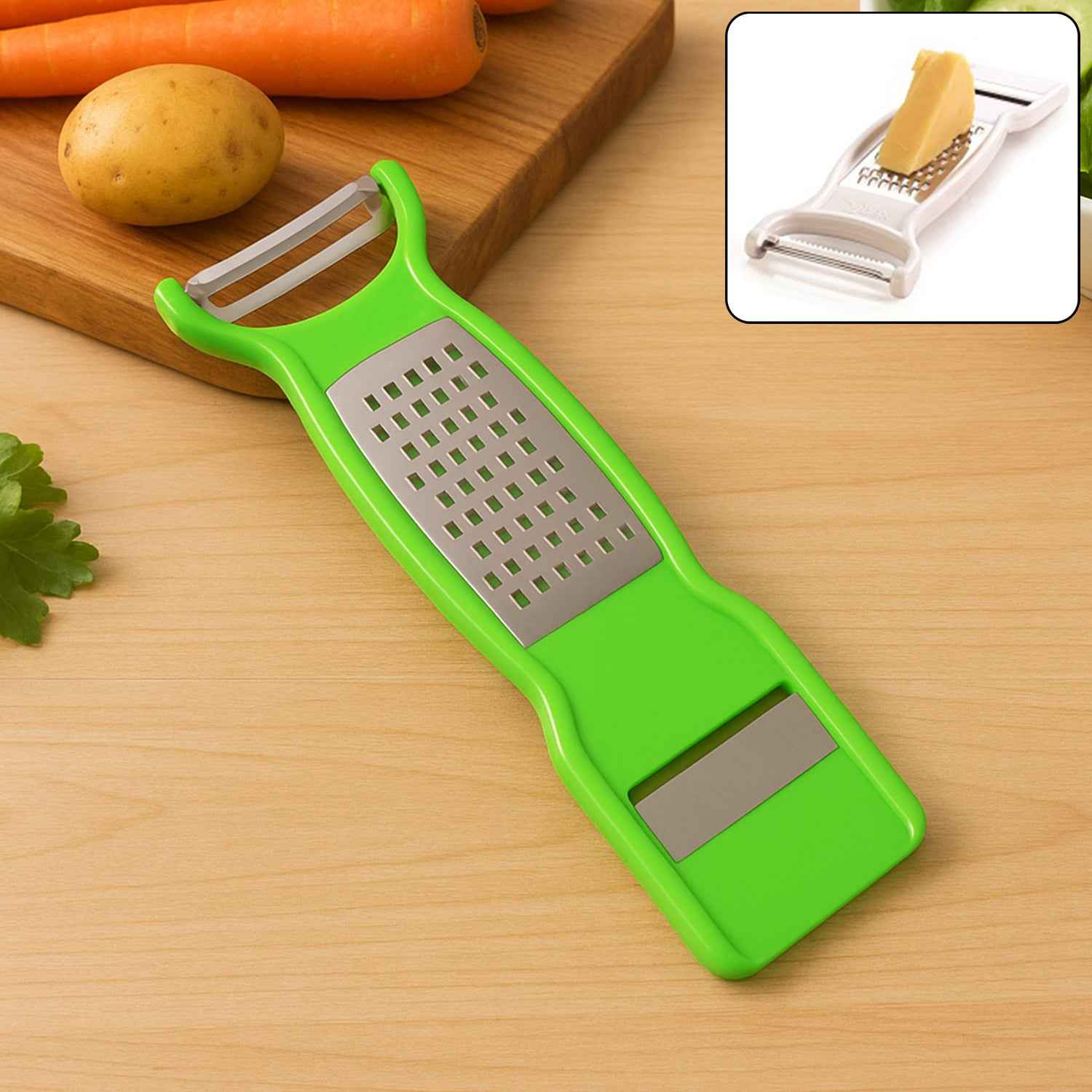 Supermom 3-in-1 Multi-functional Stainless Steel Vegetable Fruit Peeler (1 Pc)