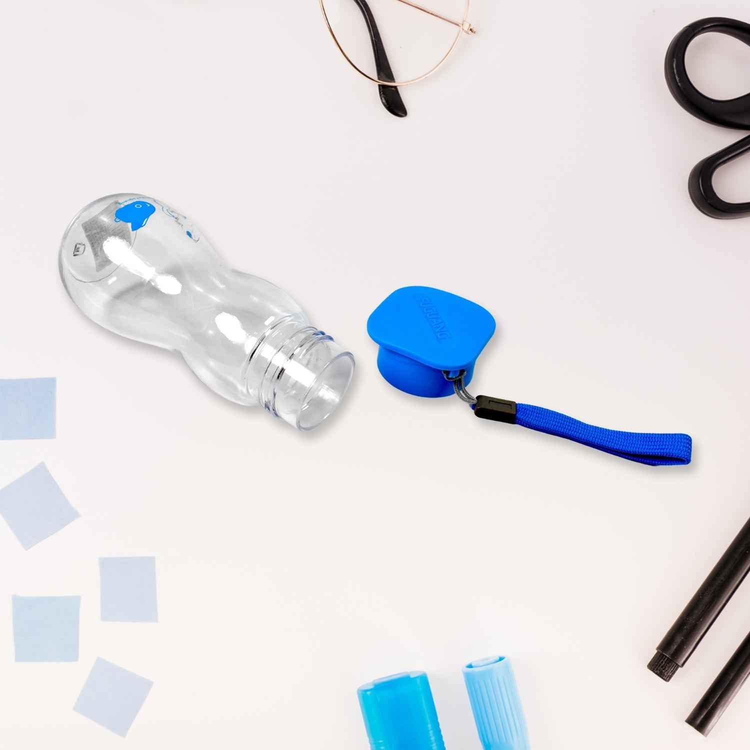 Transparent Travel Portable Water Bottle With Carry Straps (280 Ml 1 Pc)