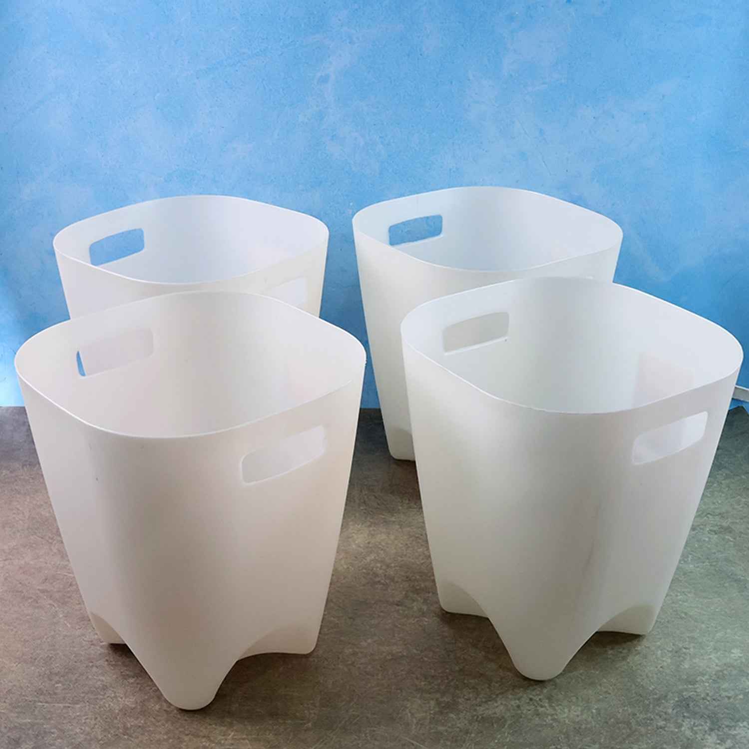 Modern Plastic Dustbin Waste Paper Basket - (4 Pc)