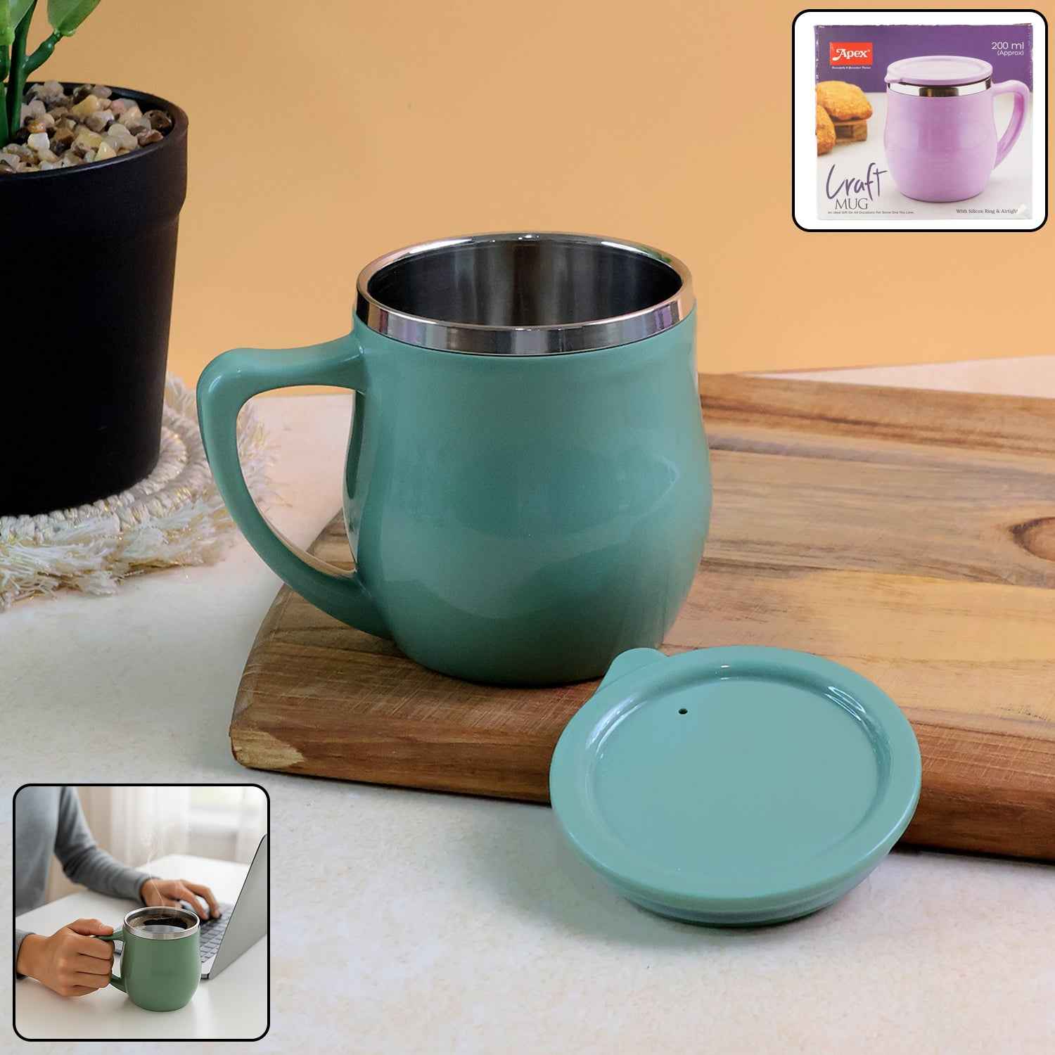 Apex Double-wall Desk Mug - (200ml 1 Pc)