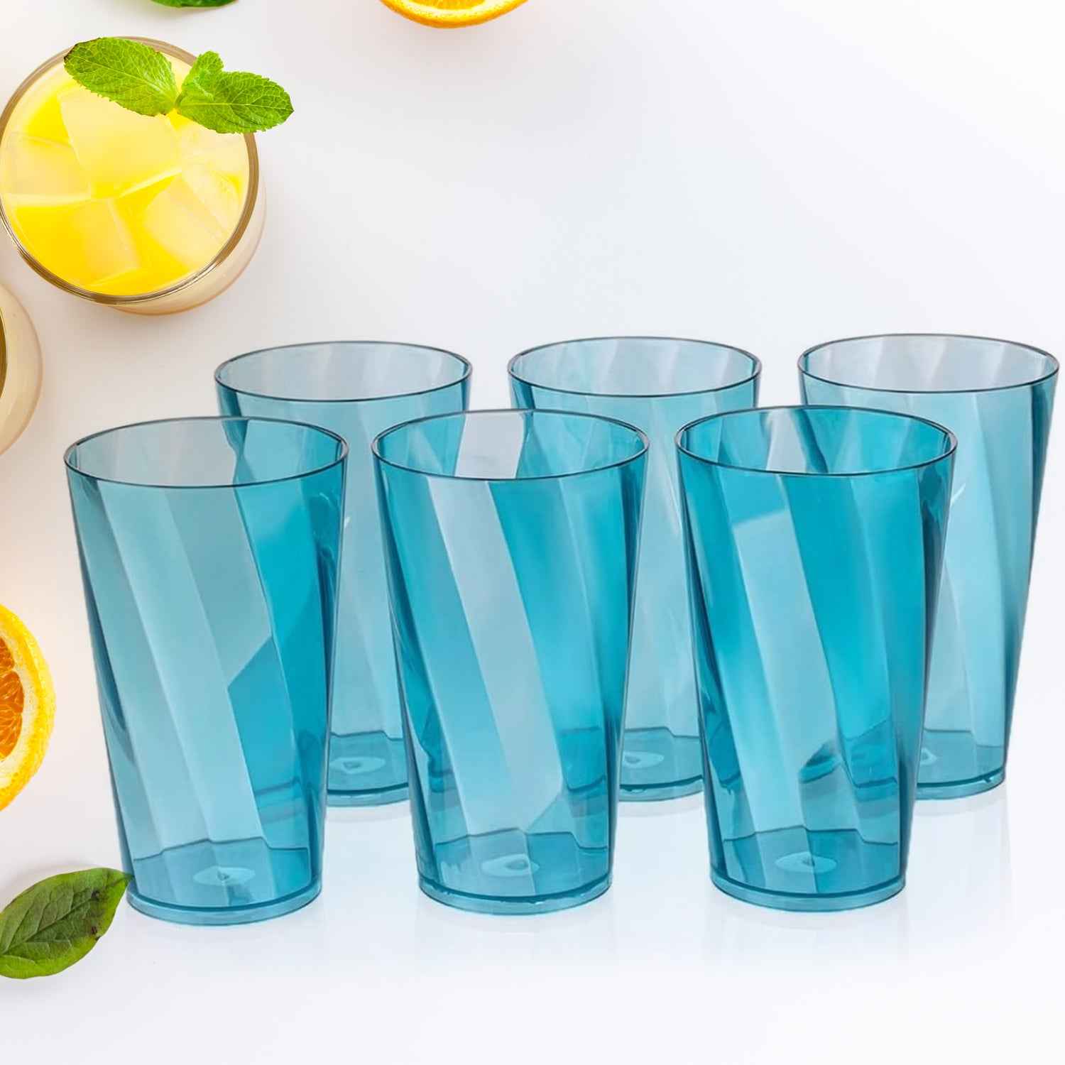 2353 Premium Juice And Water Glasses Set Of 6 Transparent 300ml Drinking Water Glasses Stylish Crystal Square Highball Glasses For Water Juice Cocktails Glass Set Of 6 For Water