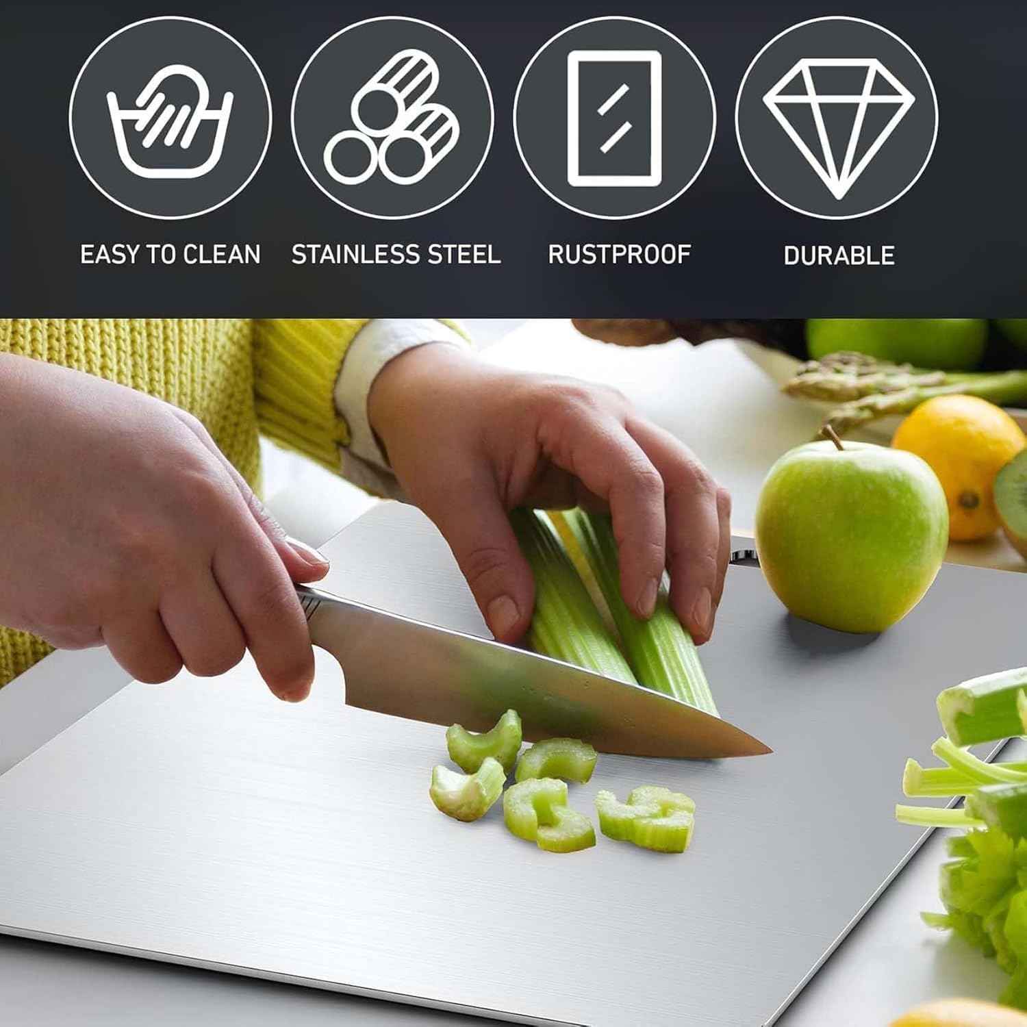 Supermom Medium Stello Stainless Steel Chopping Board