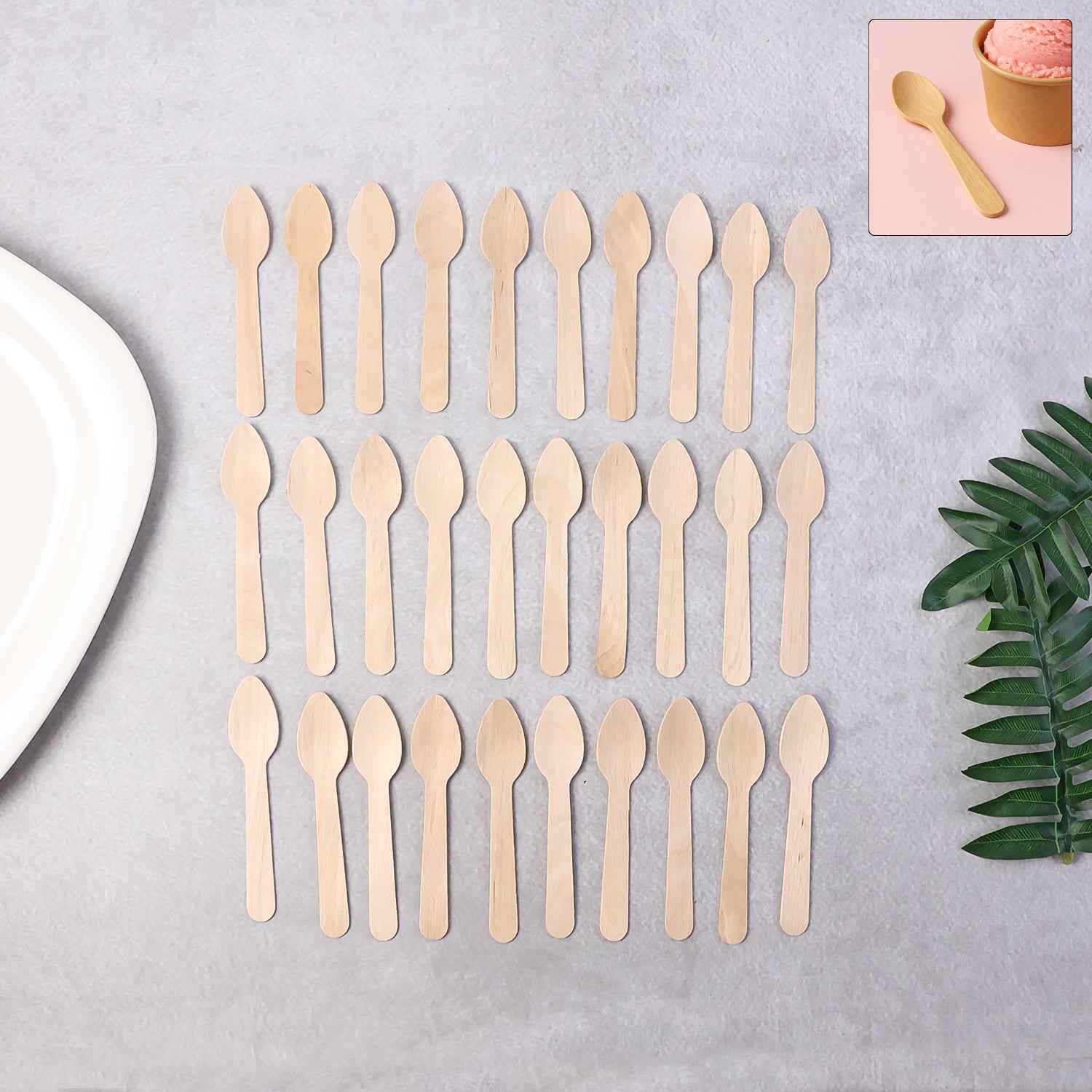110mm Wooden Tea Spoon 30 Pcs Pack