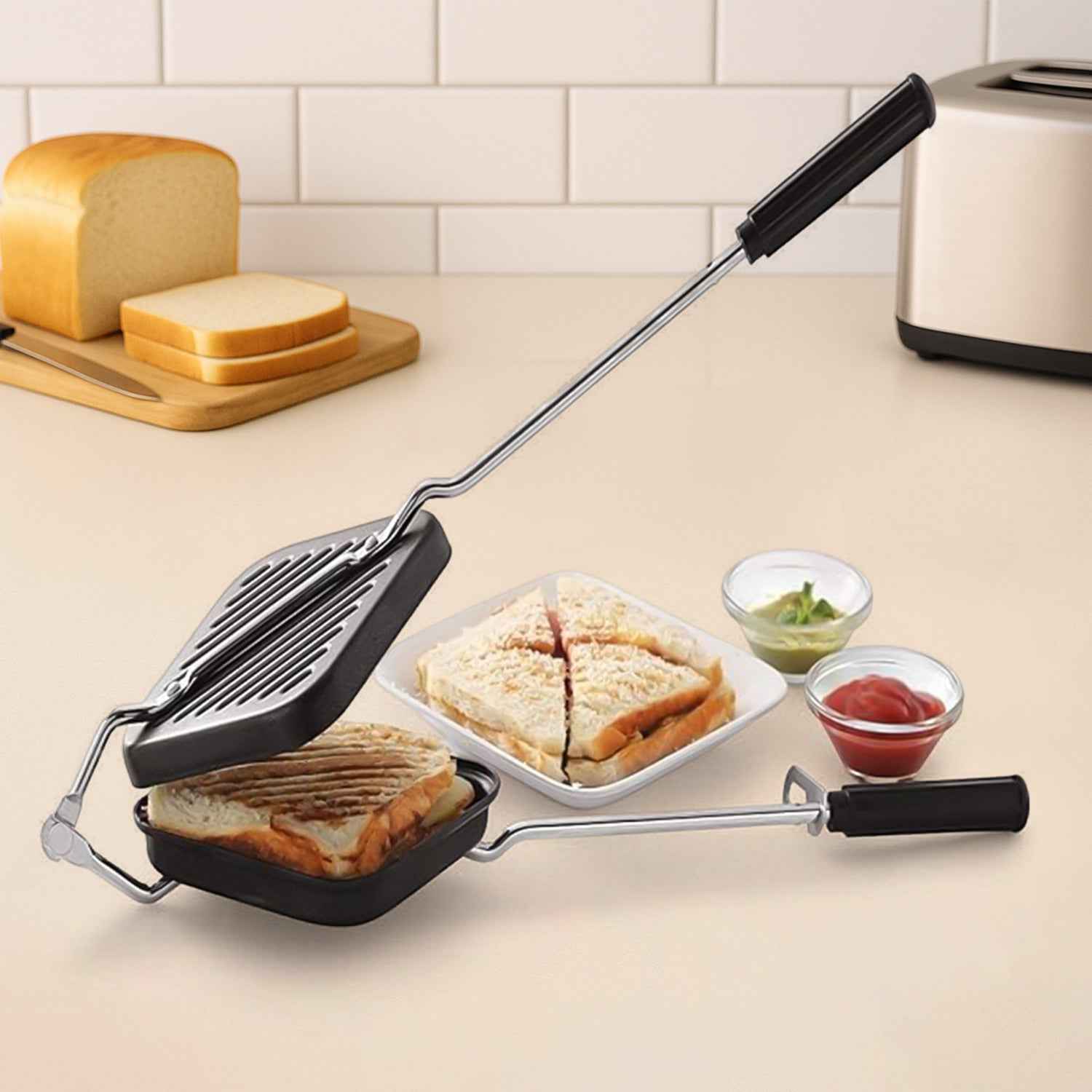 Apex Heavy Gauge Aluminium Grill Sandwich Toaster