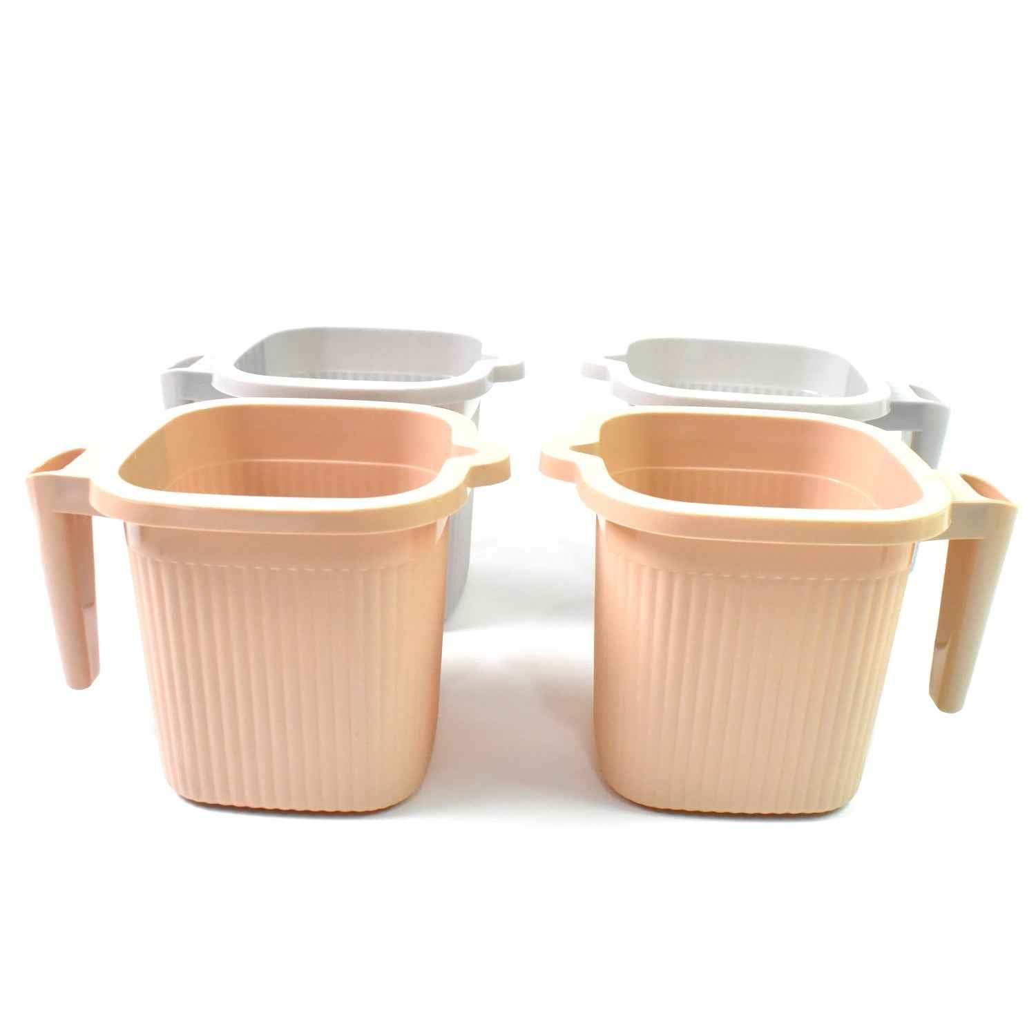 Plastic Square Bath Water Mug (4 Pc 1000 Ml Mix Color)