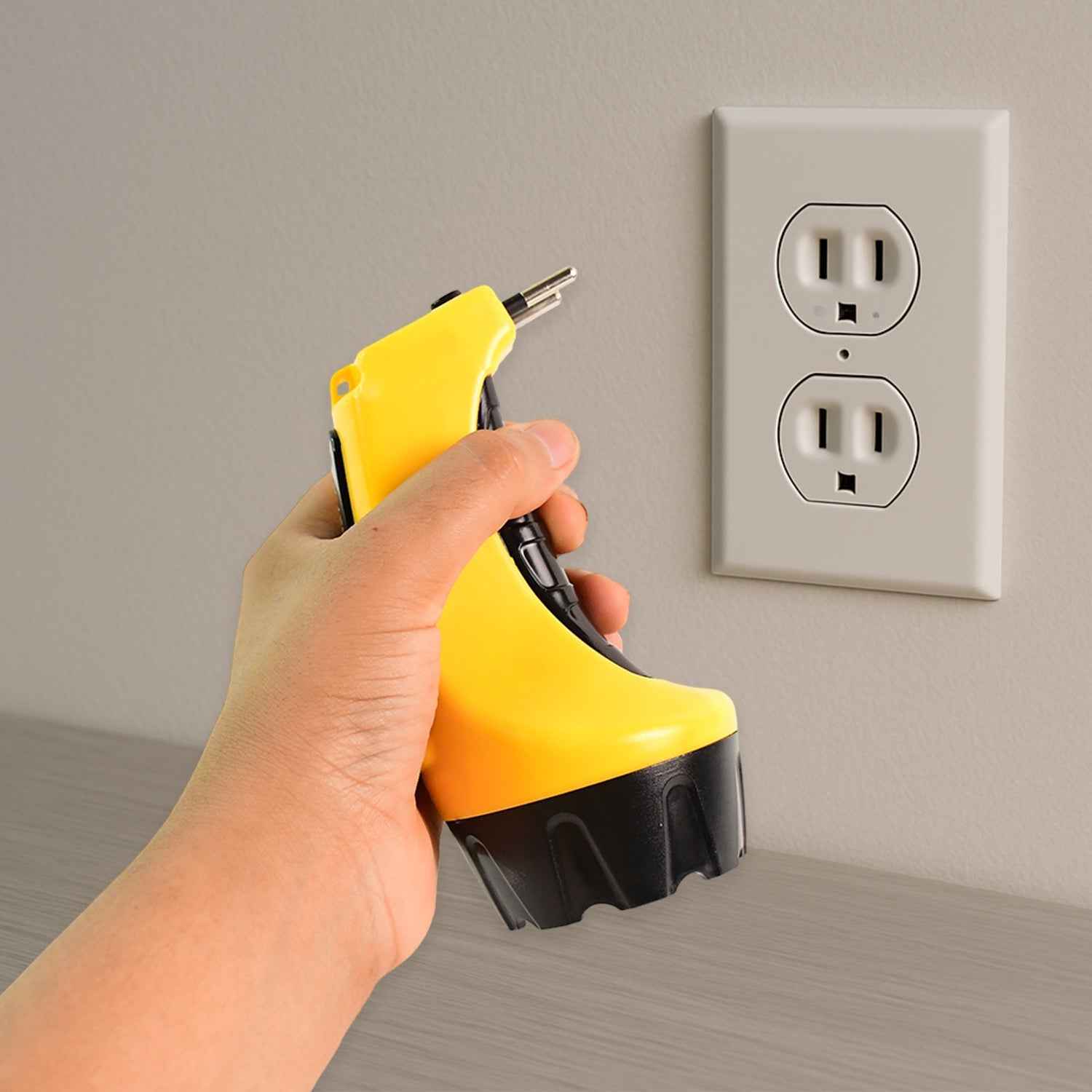 Rechargeable LED Torch Flashlight – High-Power Handheld Emergency Light with Built-in Plug