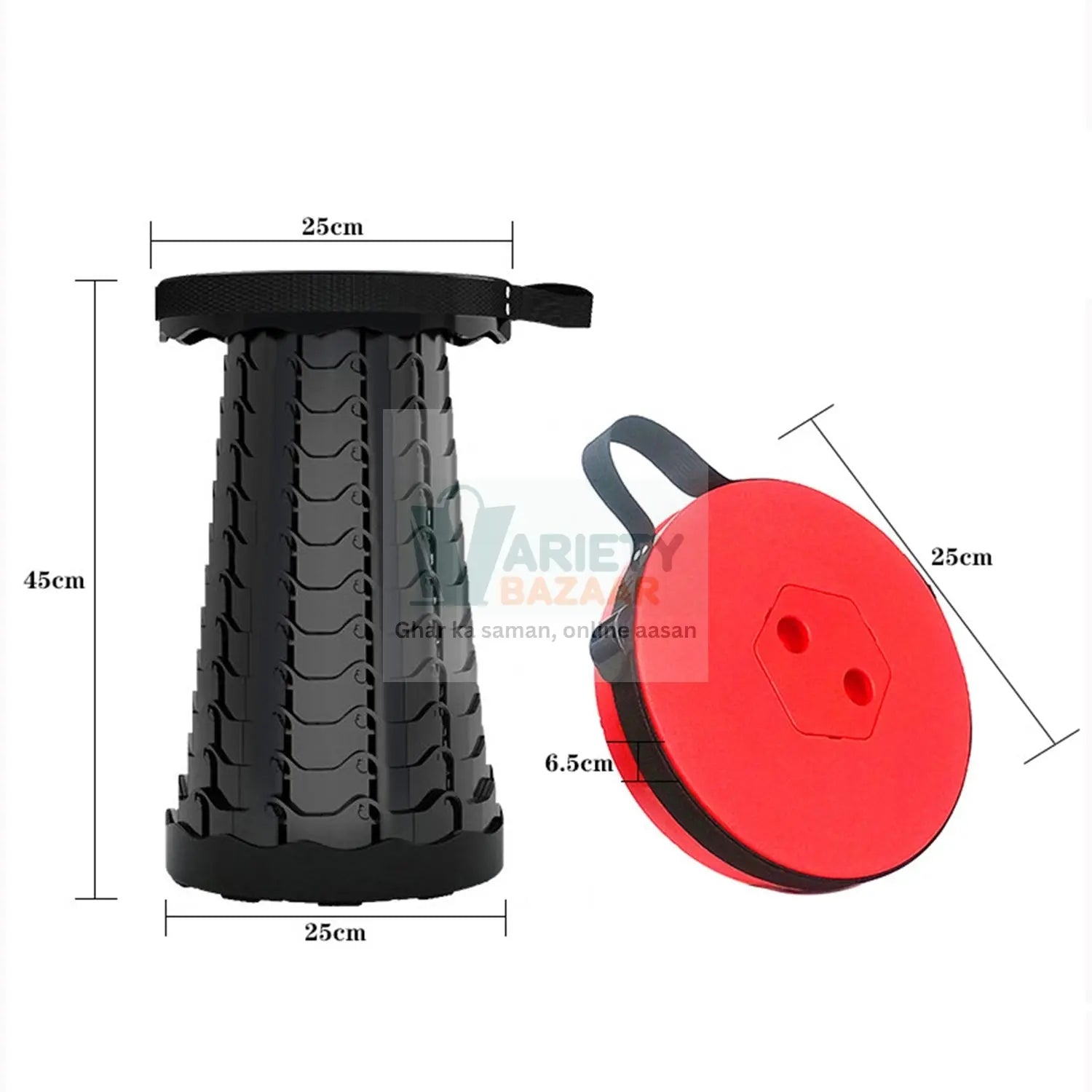 0177 Retractable Folding Stools Portable Lightweight for Indoor and Outdoor Travel, Fishing, Camping, Garden Use Travel Sahayak