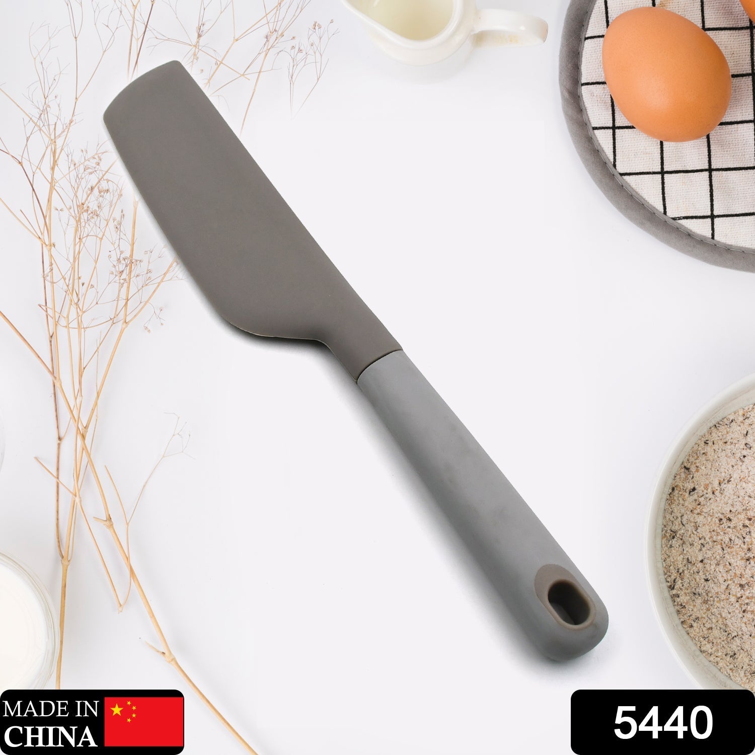 5440 Spatula Kitchen Omelet Turner Silicone Non-Stick Omelet Scraper Silicone Pigment Scraper with Non Slip Grip for Kitchen Omelet Pancake Travel Sahayak