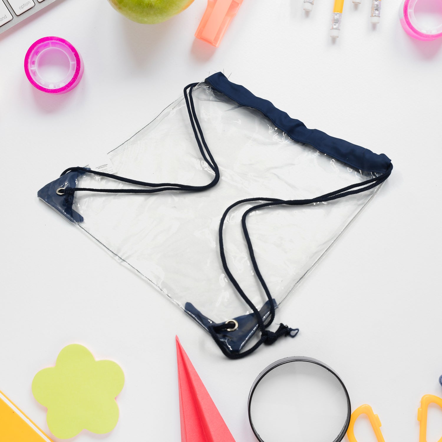 8005 Plastic Waterproof Pouch Transparent Stadium Bags Clear String Bag for Gym Concert Travel Beach Swimming Sport Travel Sahayak