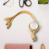 12835 Retractable Charger Charging Cable, Micro USB Cable, 3 in 1, Multi Charging Cable, Compatible with Phone / Type C / Micro Android USB and Other Mobile Devices (1 Pc) - varietybazaar.co.in