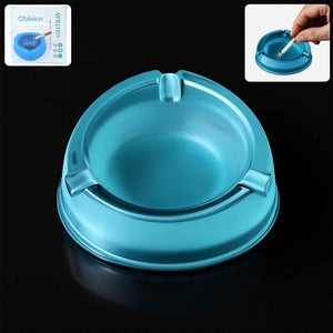 Oblivion Heavy-Duty Transparent Plastic Ashtray with Triple Rest Slots – Anti-Slip Base (1 Pc)