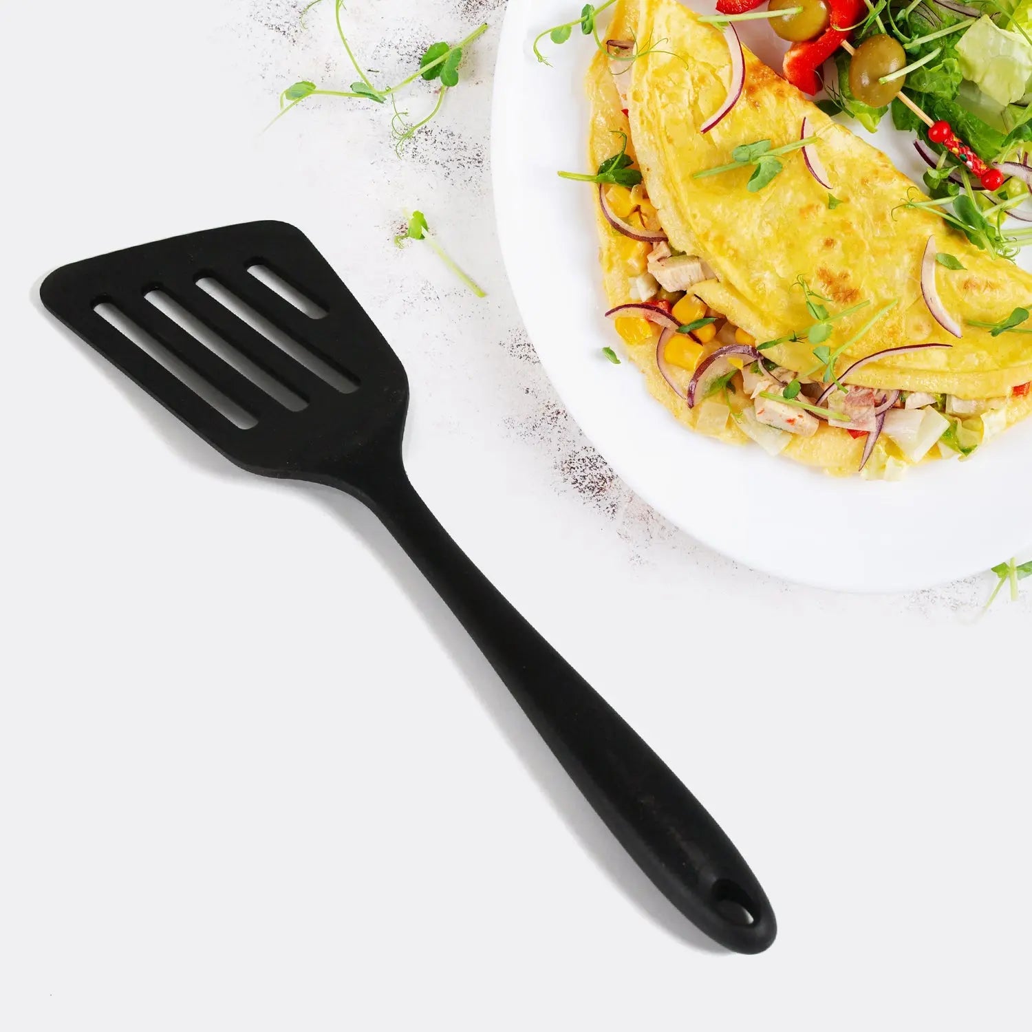 5669 Multipurpose Silicone Spoon, Silicone Basting Spoon Non-Stick Kitchen Utensils Household Gadgets Heat-Resistant Non Stick Spoons Kitchen Cookware Items For Cooking and Baking (1 Pc) - varietybazaar.co.in