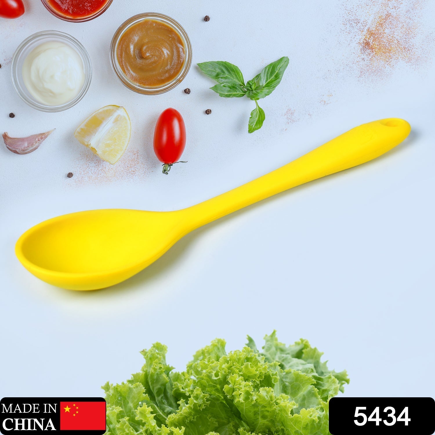 5434 Multi Purpose Heat Resistance Silicone Spatula Turner Non-Stick Silicone Kitchen Tools (28cm) Travel Sahayak