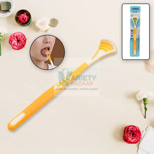 12576 Tongue Scraper and Tongue Brush Great for Oral Care, Help Fights Bad Breath and Freshen The Breath, Tongue Cleaner for Adults and Kids, Easy to Use, Comfortable Safe and Anti-Slip Simple and Stylish Odor Removal (1 Pc) Travel Sahayak