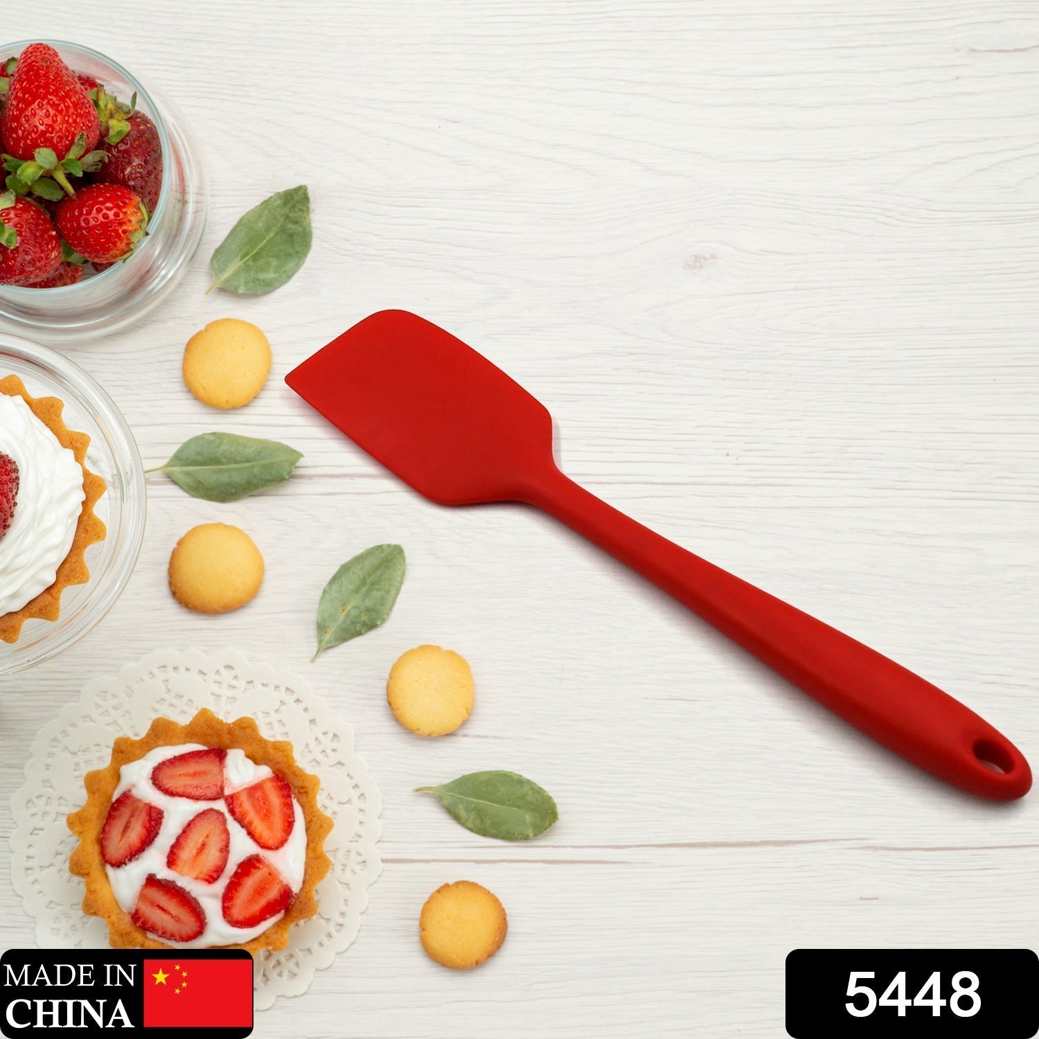 5448 SILICONE SPATULA NON-STICK CREAM SCRAPER PRACTICAL DURABLE HOUSEHOLD CAKE BREAD RUBBER SPATULA FOR COOKING BAKING  (28cm) Travel Sahayak