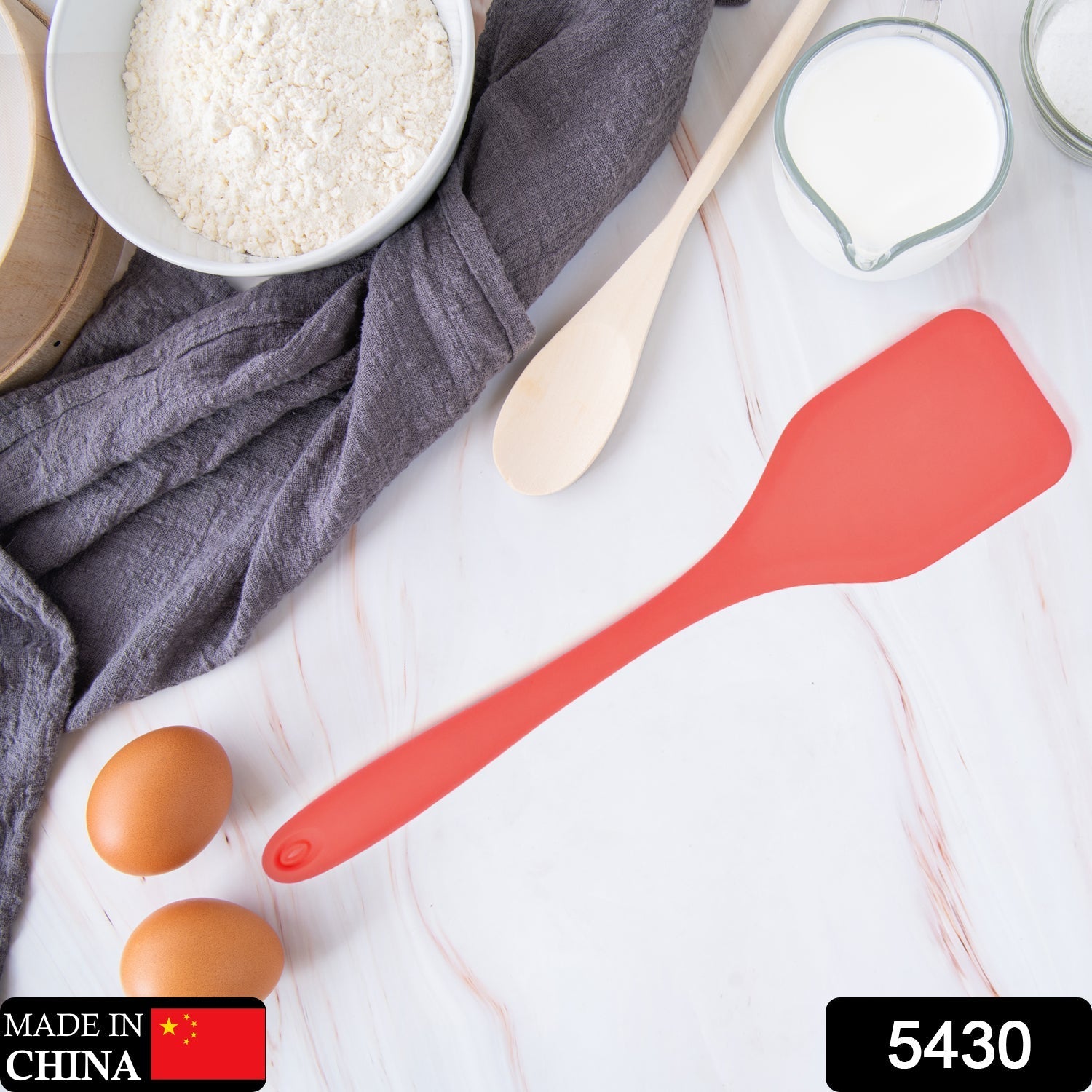 5430 Silicone Spatula Spoon, High Heat Resistant to 480°F, Hygienic One Piece Design, Large Non Stick Cooking Utensil (30cm) Travel Sahayak