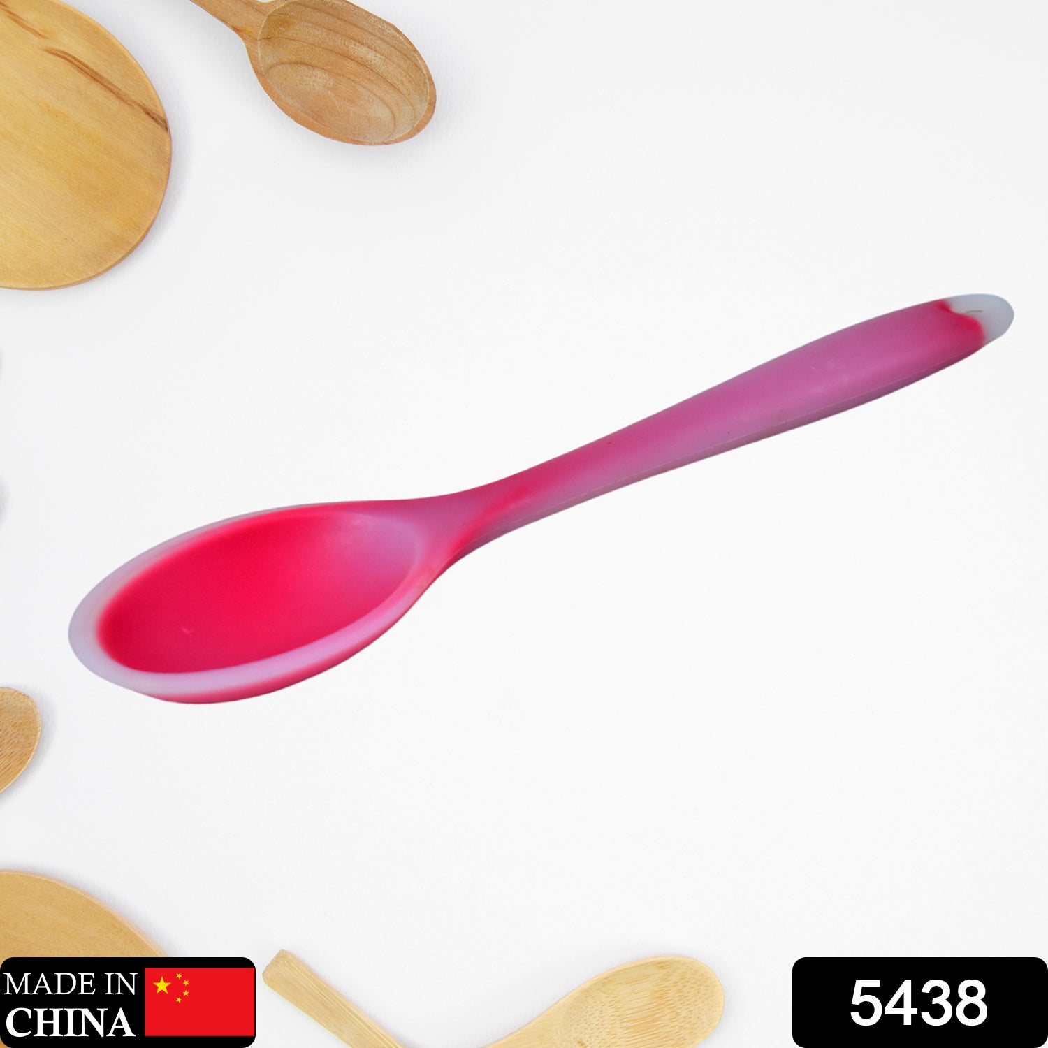 5438 Silicone Dinner Spoon Table Spoon Dessert Spoon Utensils for Kitchen Restaurant (27cm) Travel Sahayak