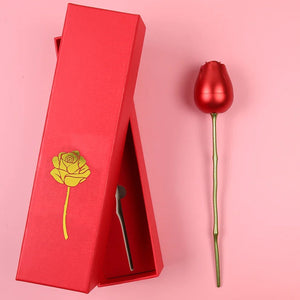 Plastic Red Rose Couple Rings Box-Fancy Rings Box (No Rings Included / 1 pc) travel sahayak