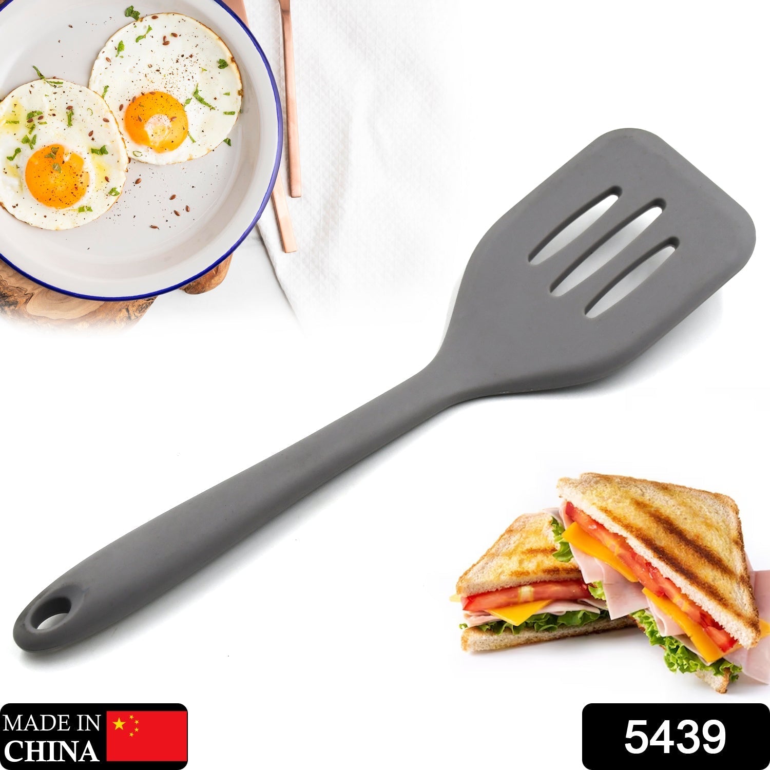 5439 1PC SILICON NON-STICK HEAT RESISTANT KITCHEN TURNER PREMIUM TURNER ( 21cm). Travel Sahayak
