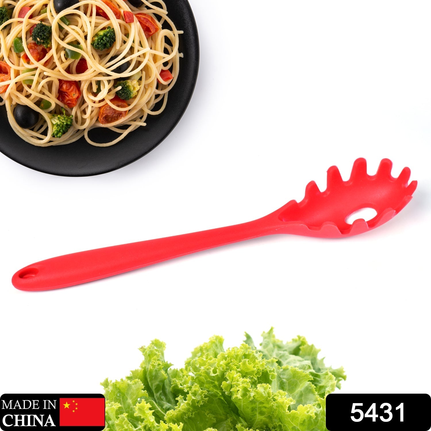 5431 Silicone Spaghetti Spoon Pasta Spoon Easy Clean  for Your Home Restaurant (22cm) Travel Sahayak