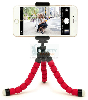 0266 Portable Mini Octopus Tripod Stand with Phone Holder for Live Selfie, Mobile Phone Portable and Adjustable Stent Travel Sahayak