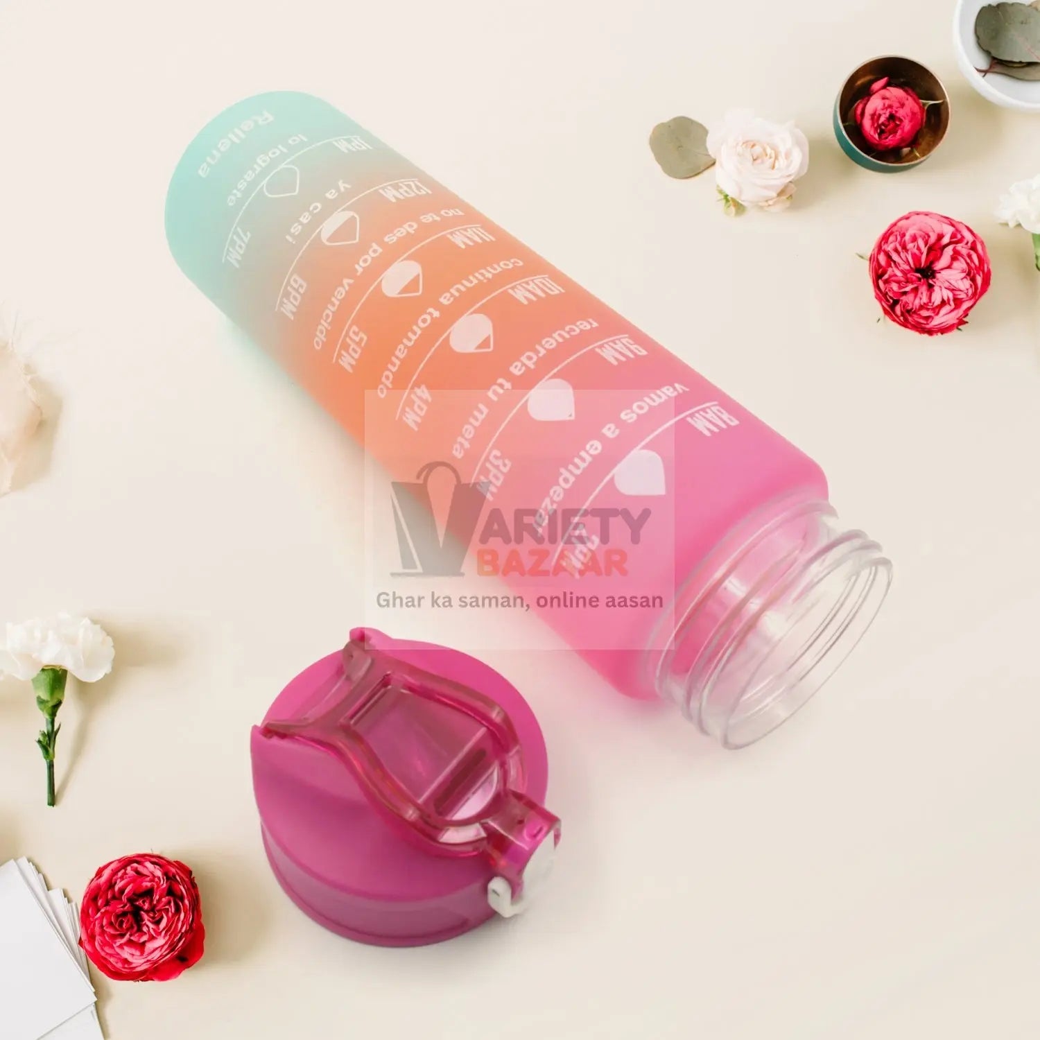 0286 Plastic Water Bottle 2 pc Different Size Bottle High Quality Water Bottle Plastic Water Bottle BPA-Free & Leak-Proof!  Cartoon Printed Design for Kids' School, For Fridge, Office, Sports, School, Gym, Yoga (2 Pc Set) Travel Sahayak
